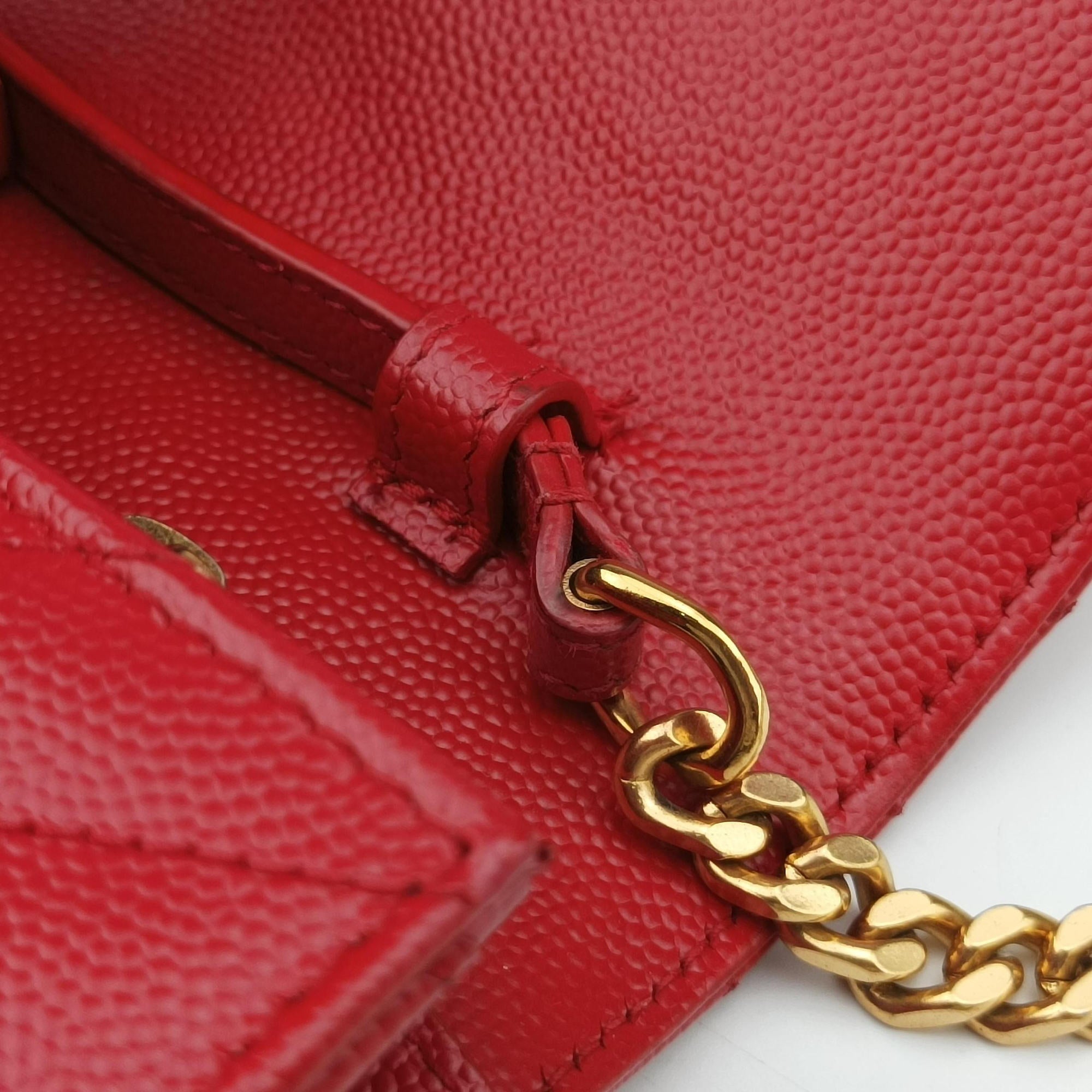 Secondhand Yves Saint Laurent Cassandre Red Caviar Leather 377828 shoulderbag | stylenewstar