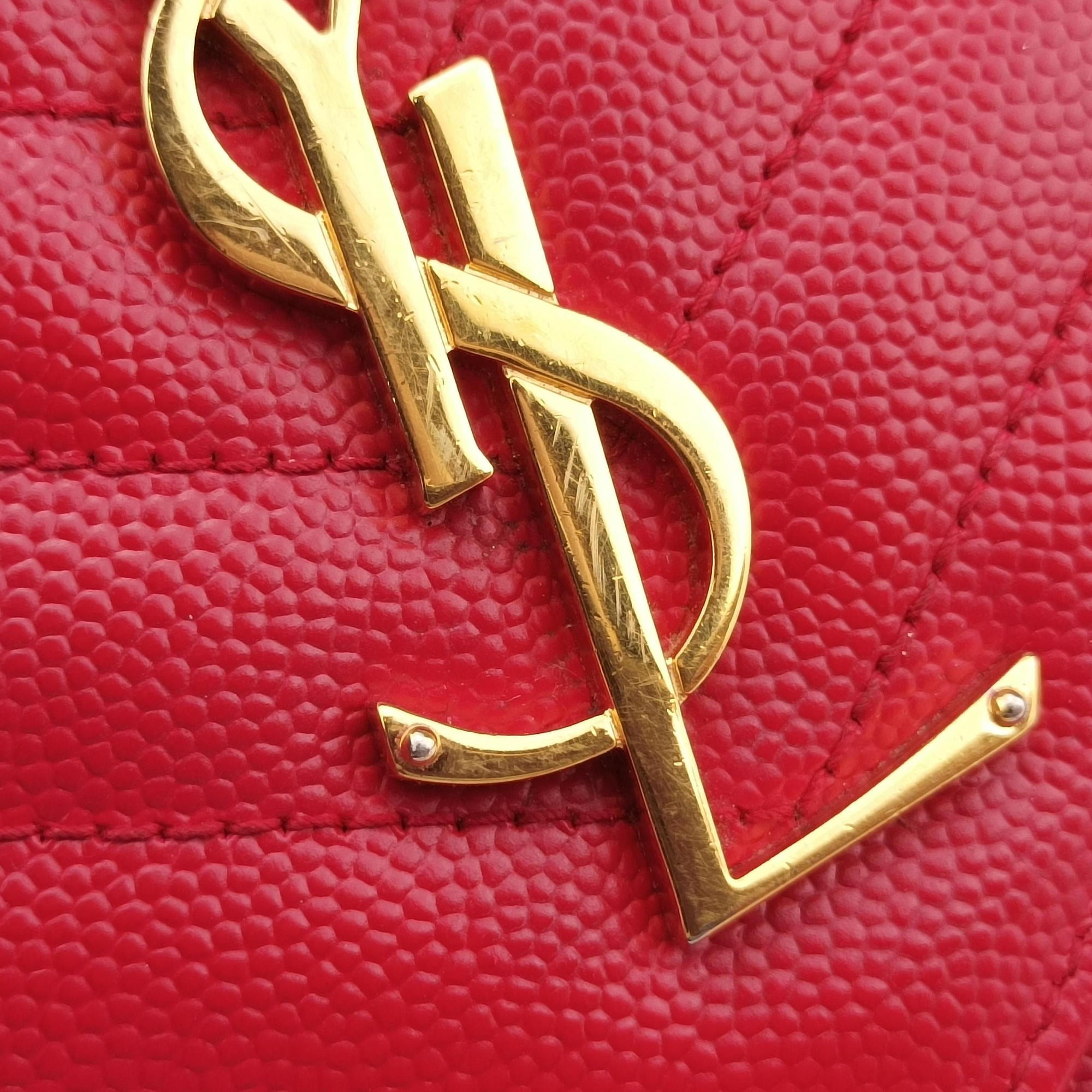 Secondhand Yves Saint Laurent Cassandre Red Caviar Leather 377828 shoulderbag | stylenewstar