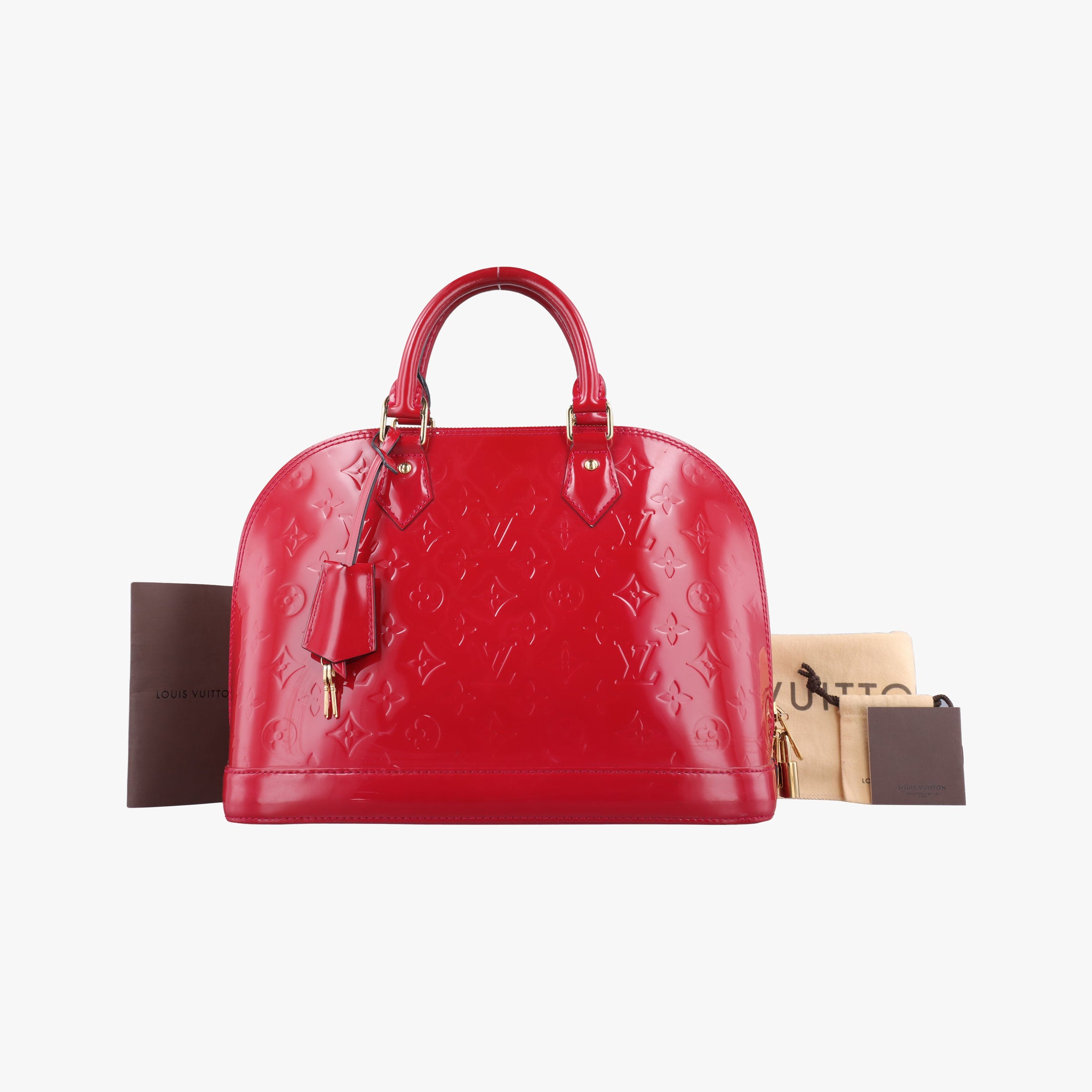 Pre-owned Louis Vuitton Alma PM pomme d'amour Vernis M90096 handbag | stylenewstar