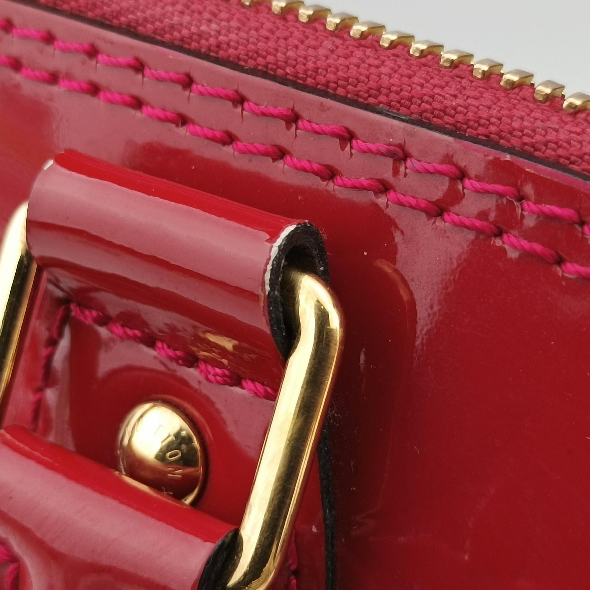 Pre-owned Louis Vuitton Alma PM pomme d'amour Vernis M90096 handbag | stylenewstar