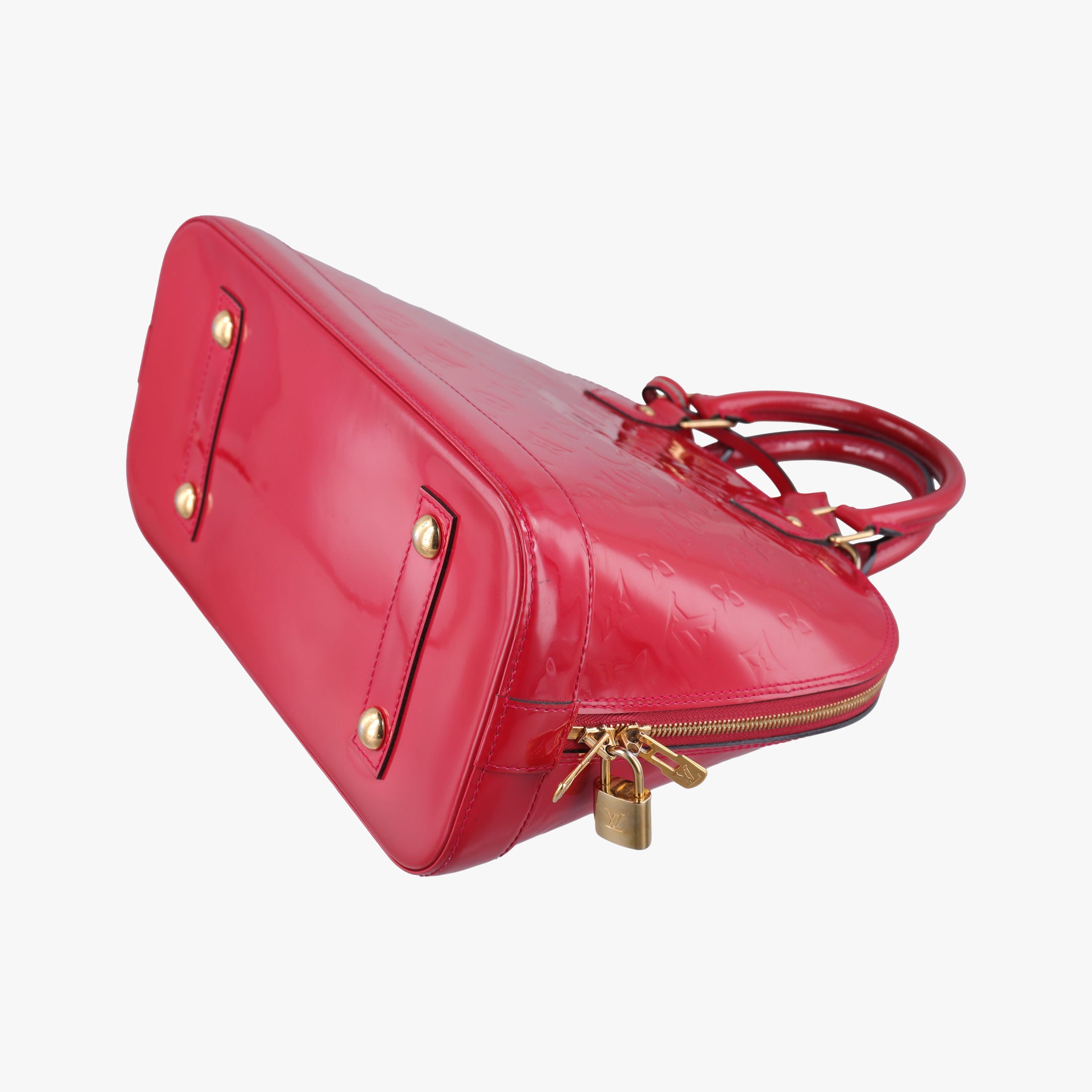 Pre-owned Louis Vuitton Alma PM pomme d'amour Vernis M90096 handbag | stylenewstar