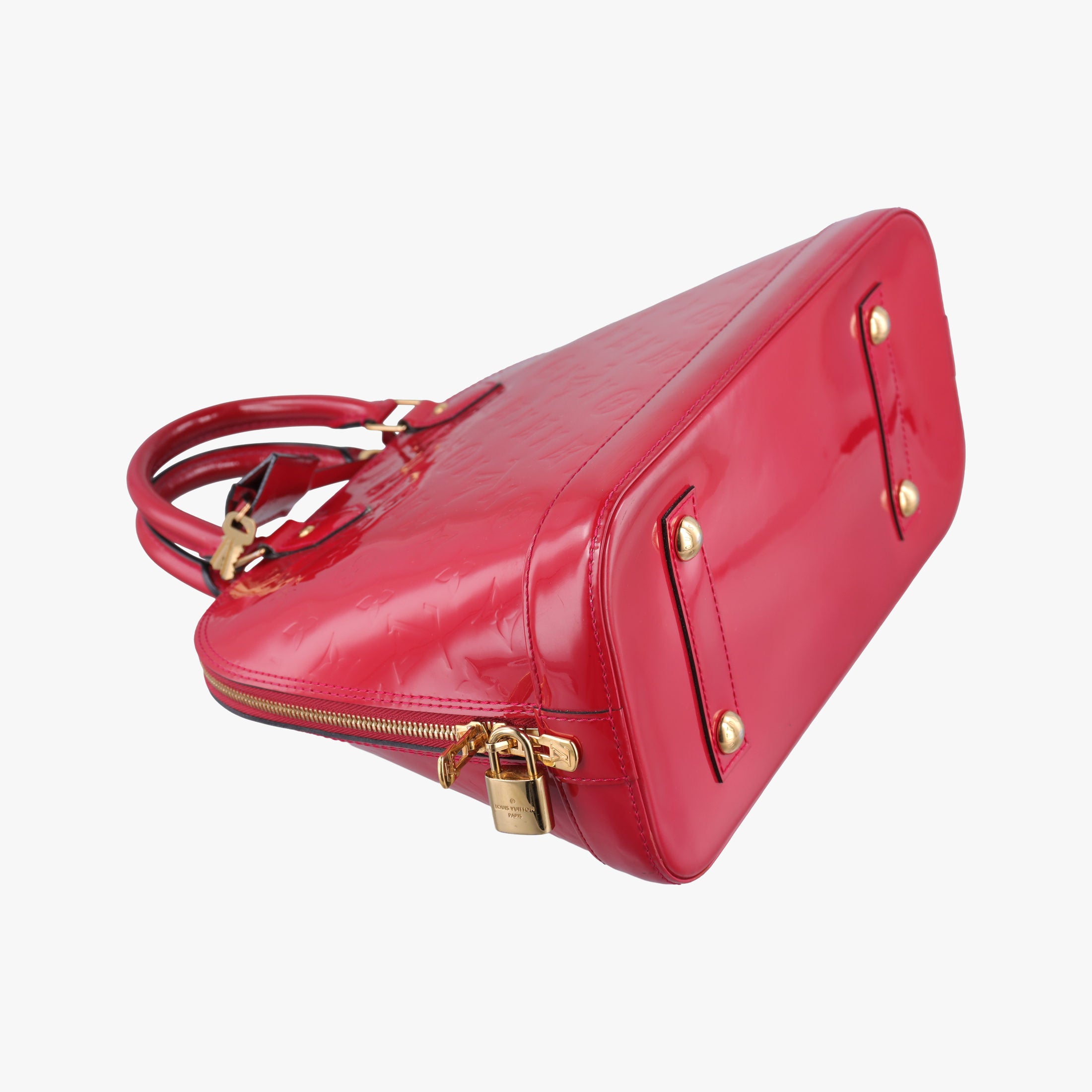 Pre-owned Louis Vuitton Alma PM pomme d'amour Vernis M90096 handbag | stylenewstar