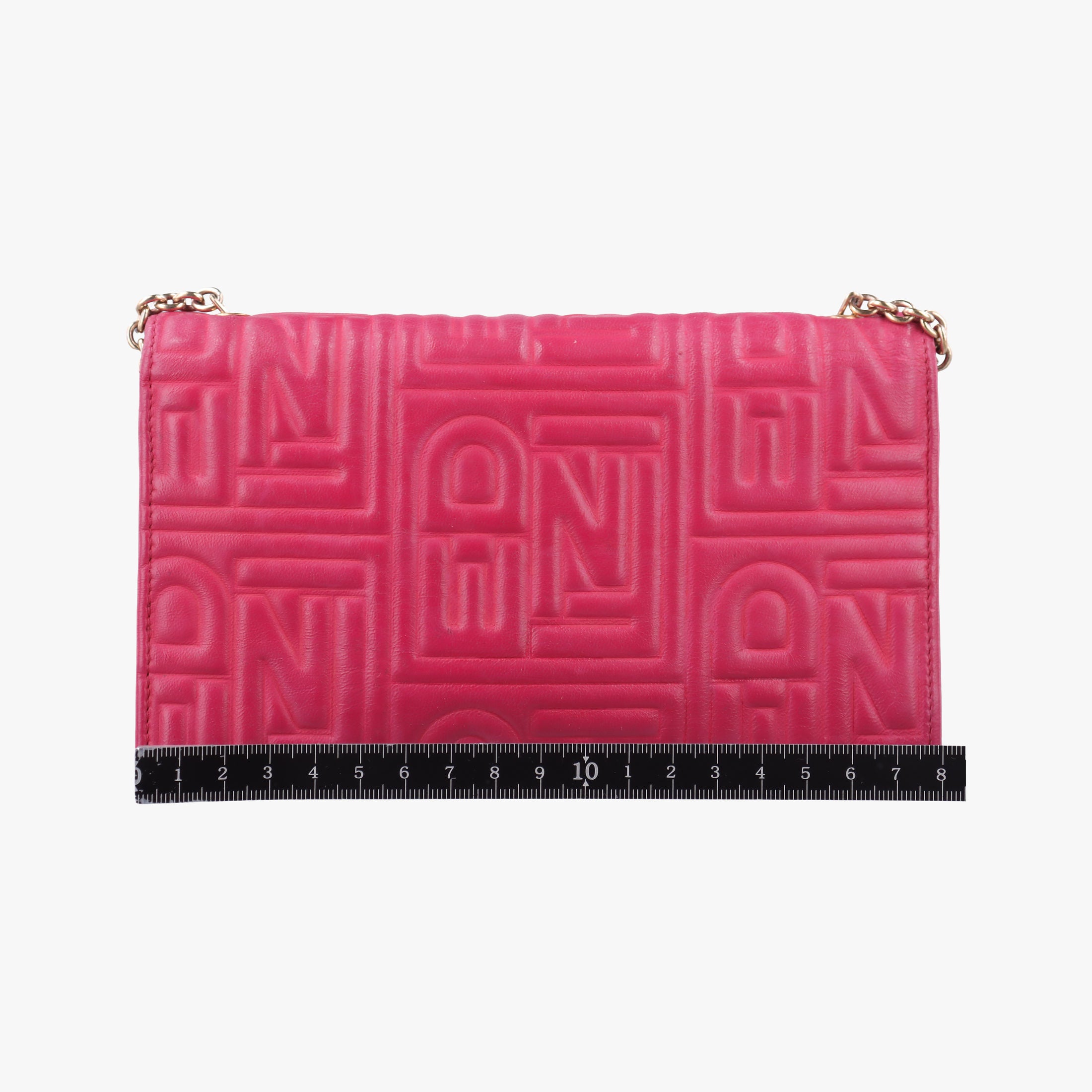 Pre-owned Fendi Logo Embossed Rose Leather 8M0219 shoulderbag | stylenewstar
