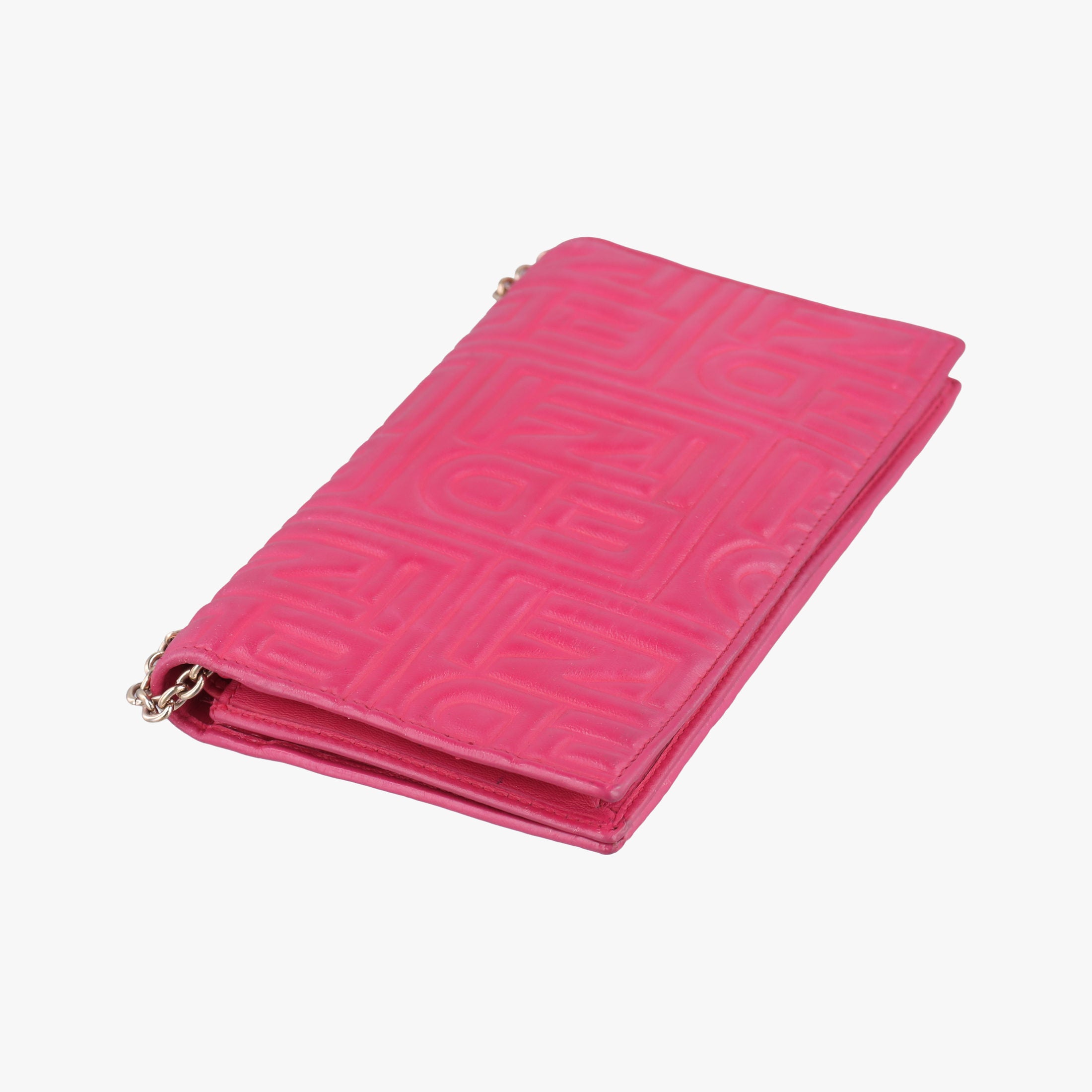 Pre-owned Fendi Logo Embossed Rose Leather 8M0219 shoulderbag | stylenewstar