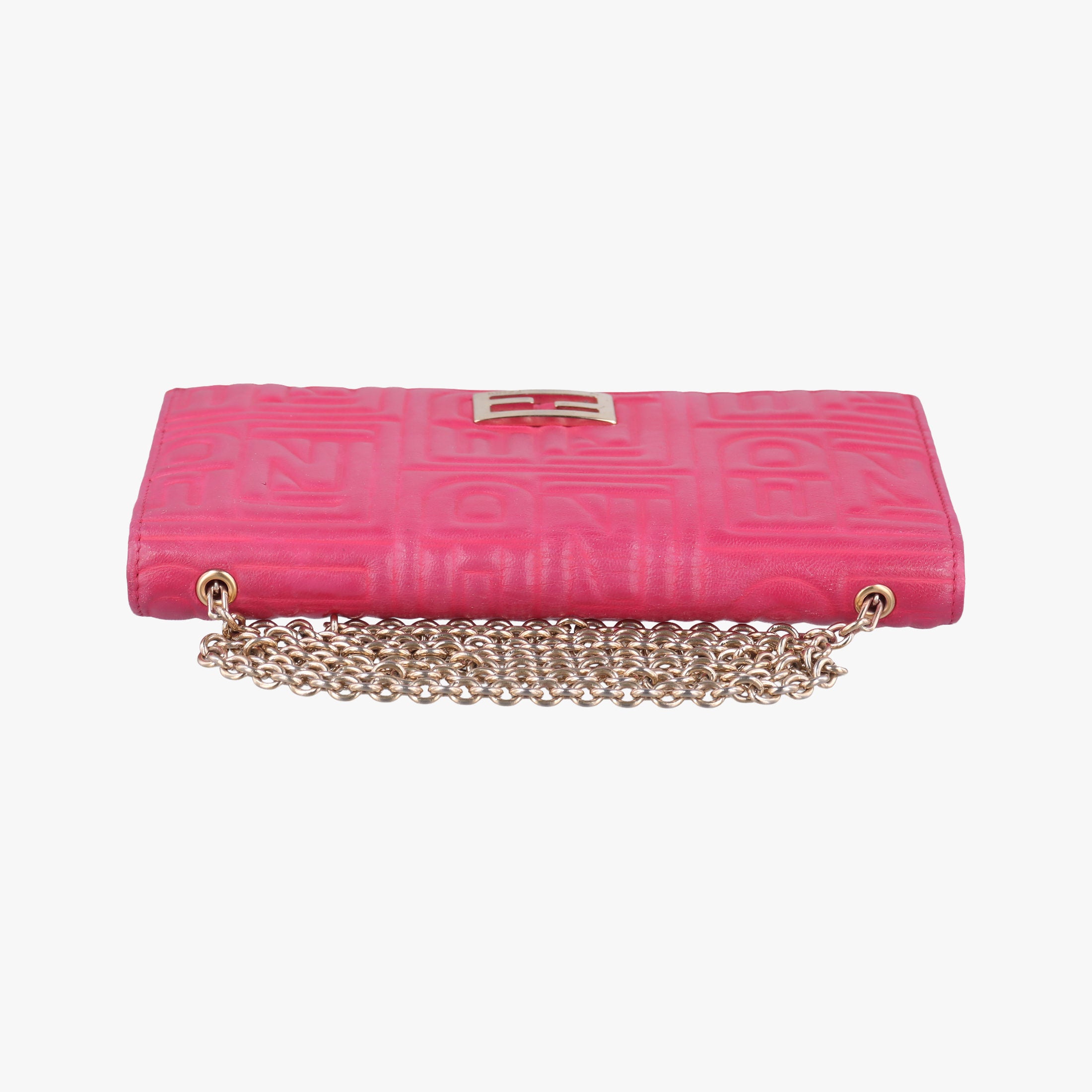 Pre-owned Fendi Logo Embossed Rose Leather 8M0219 shoulderbag | stylenewstar