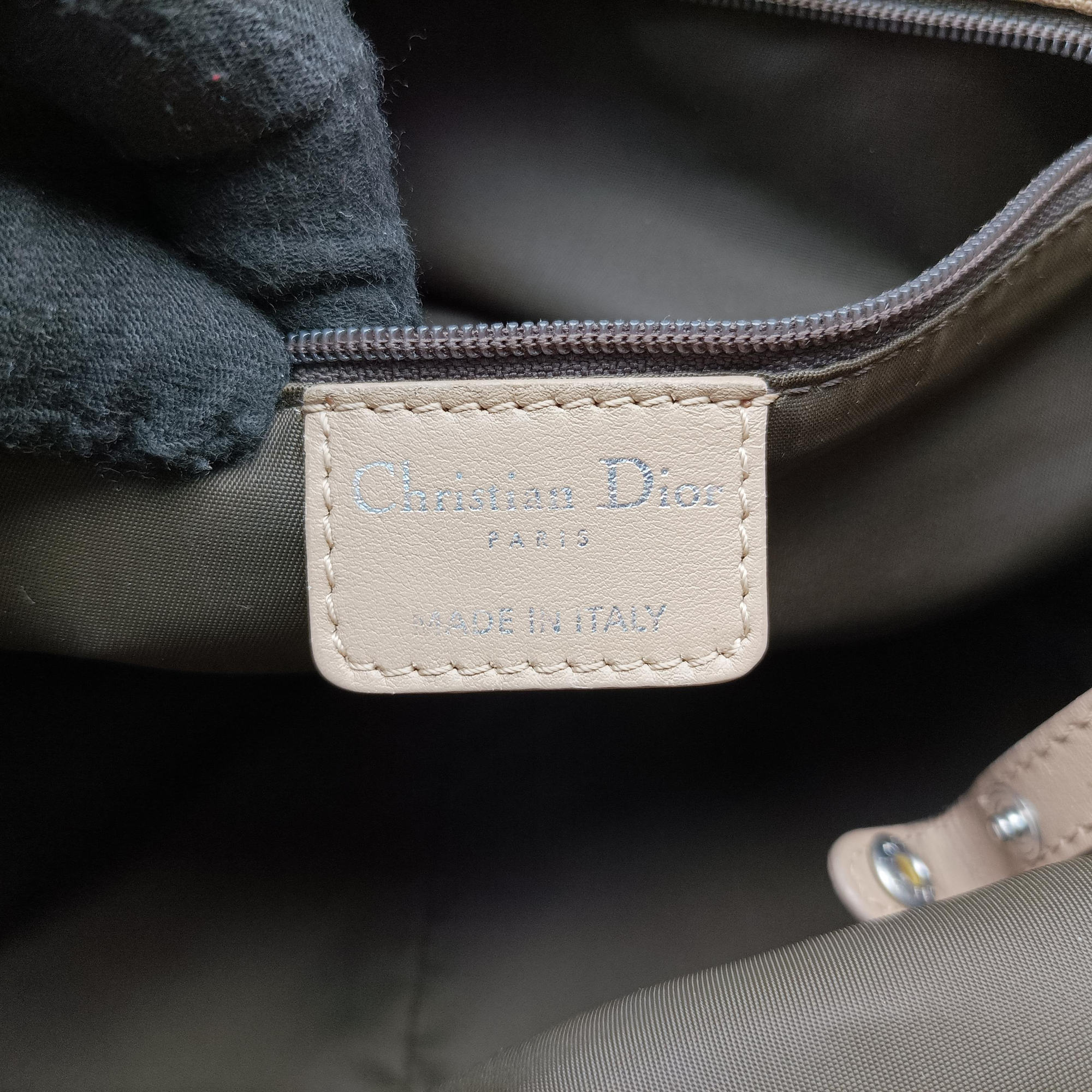 Pre-owned Christian Dior Lovely Trotter khaki Cotton Canvas × Leather  handbag | stylenewstar