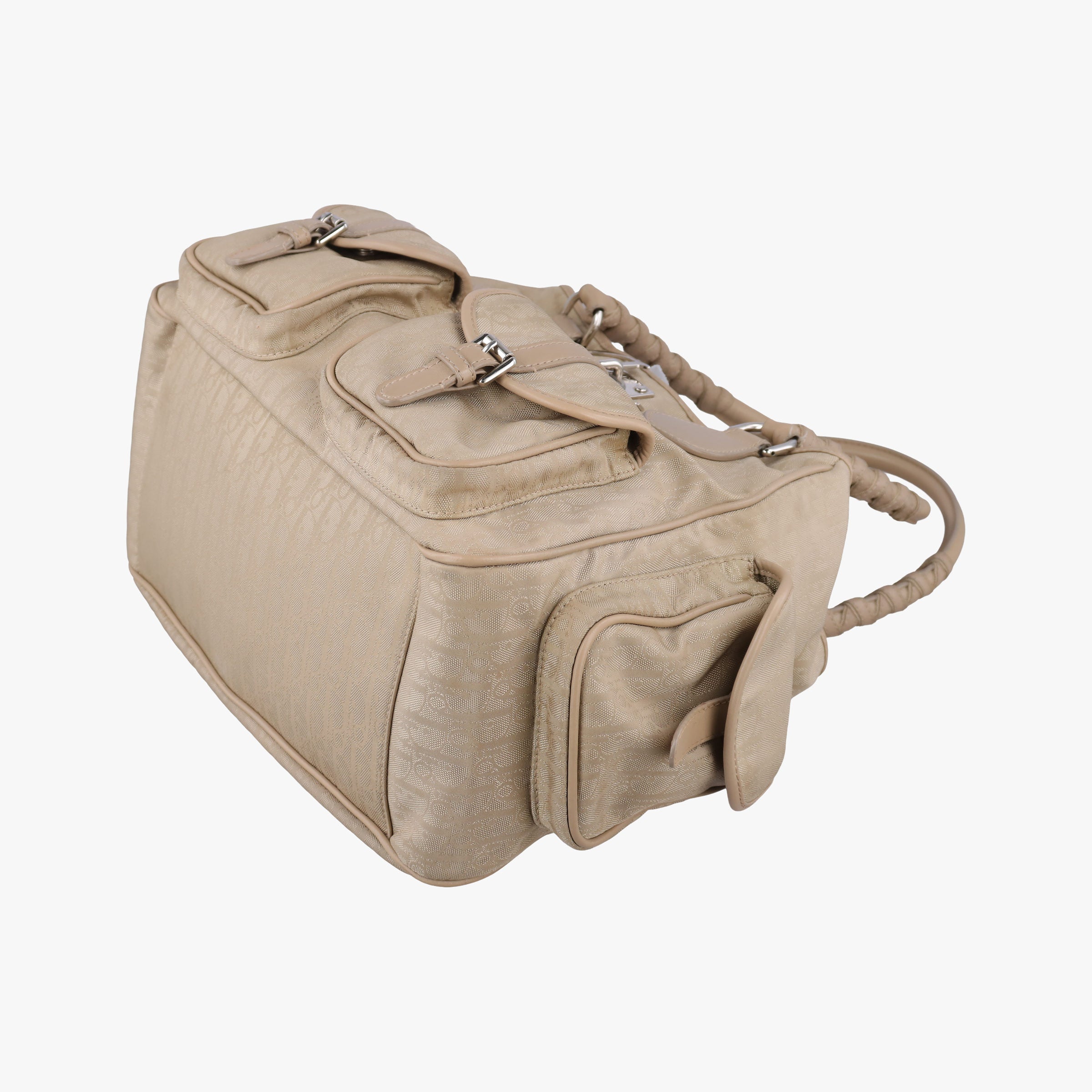 Pre-owned Christian Dior Lovely Trotter khaki Cotton Canvas × Leather  handbag | stylenewstar