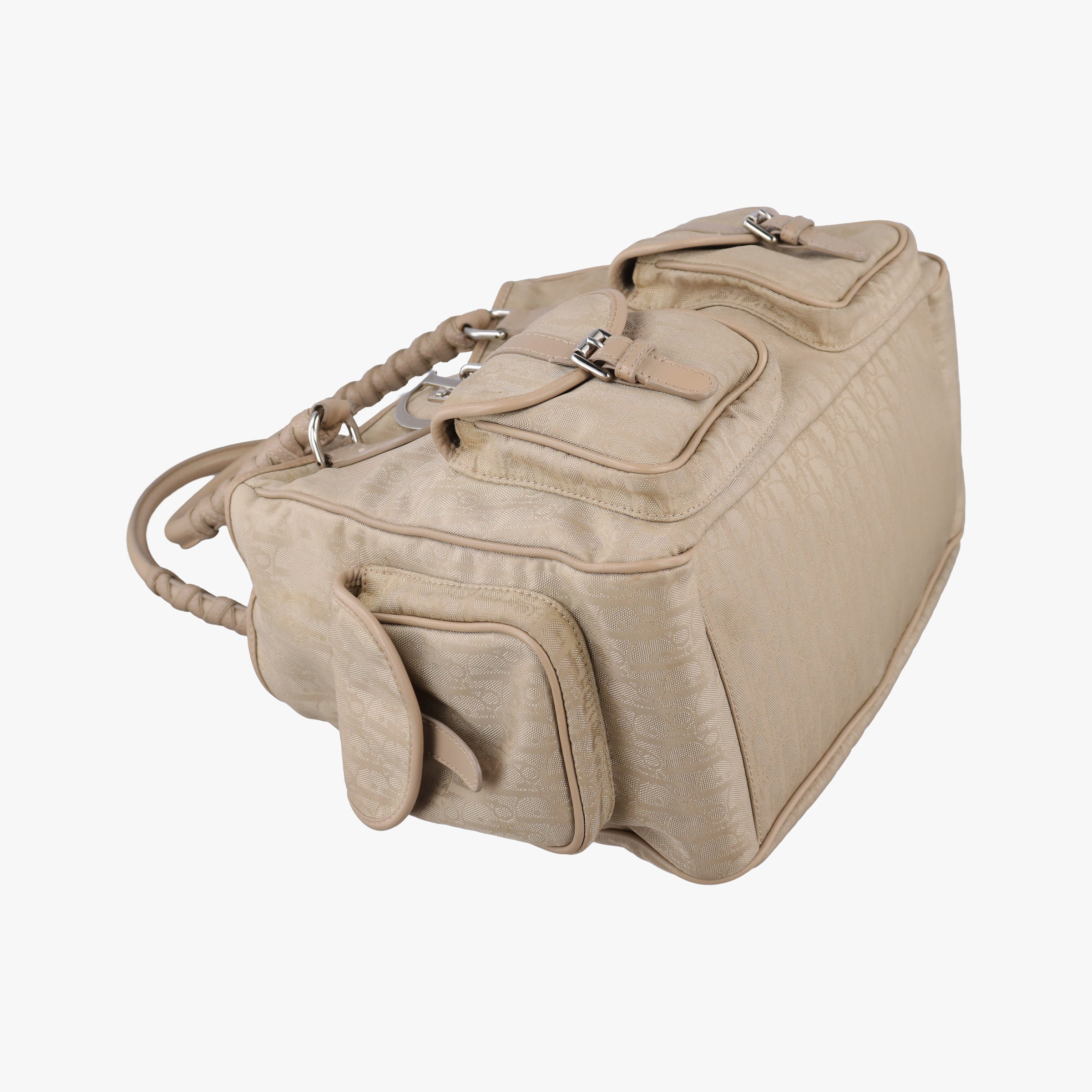 Pre-owned Christian Dior Lovely Trotter khaki Cotton Canvas × Leather  handbag | stylenewstar