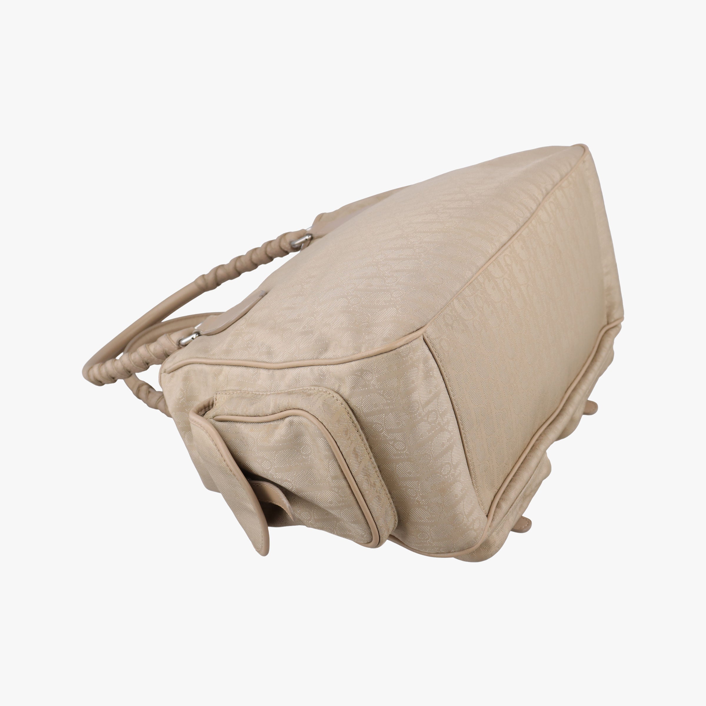Pre-owned Christian Dior Lovely Trotter khaki Cotton Canvas × Leather  handbag | stylenewstar