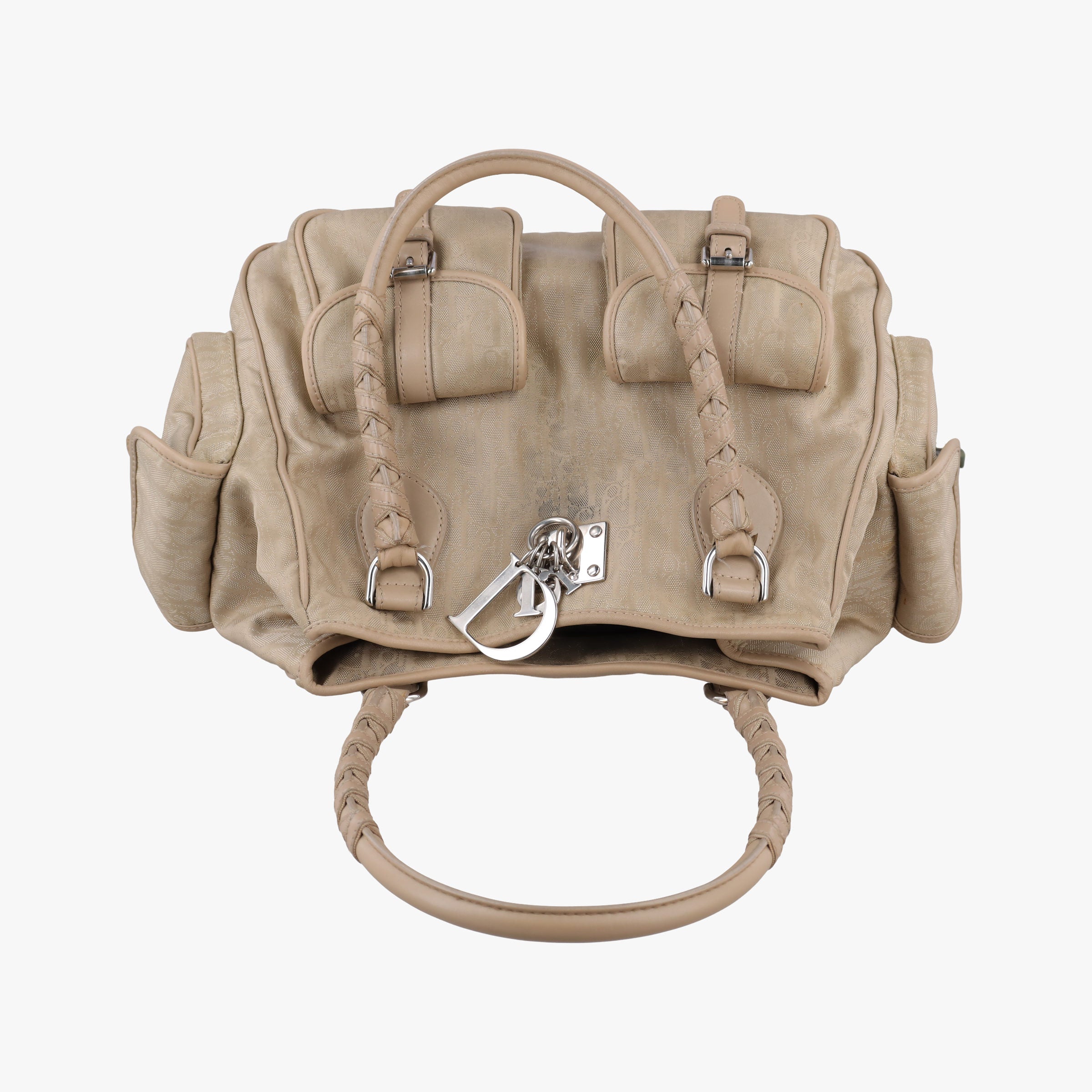 Pre-owned Christian Dior Lovely Trotter khaki Cotton Canvas × Leather  handbag | stylenewstar
