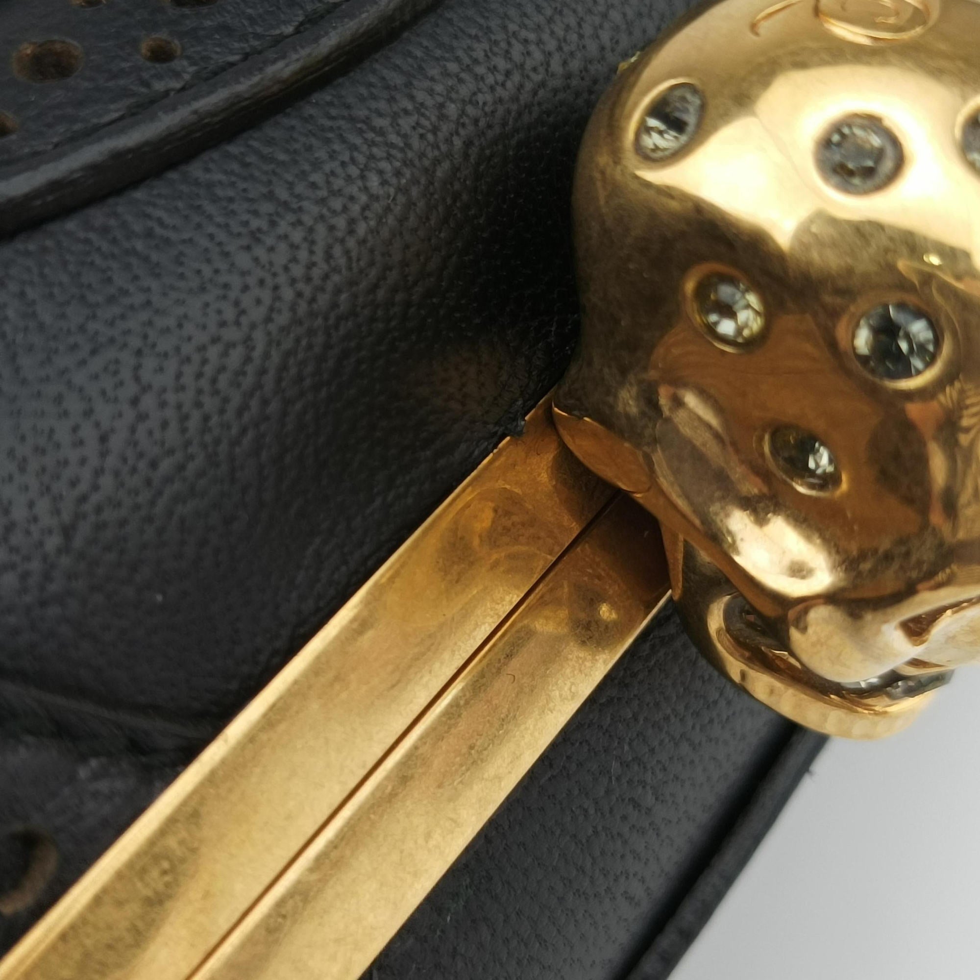 Pre-owned Alexander McQueen Brogue Skull Black Leather  clutchbag | stylenewstar