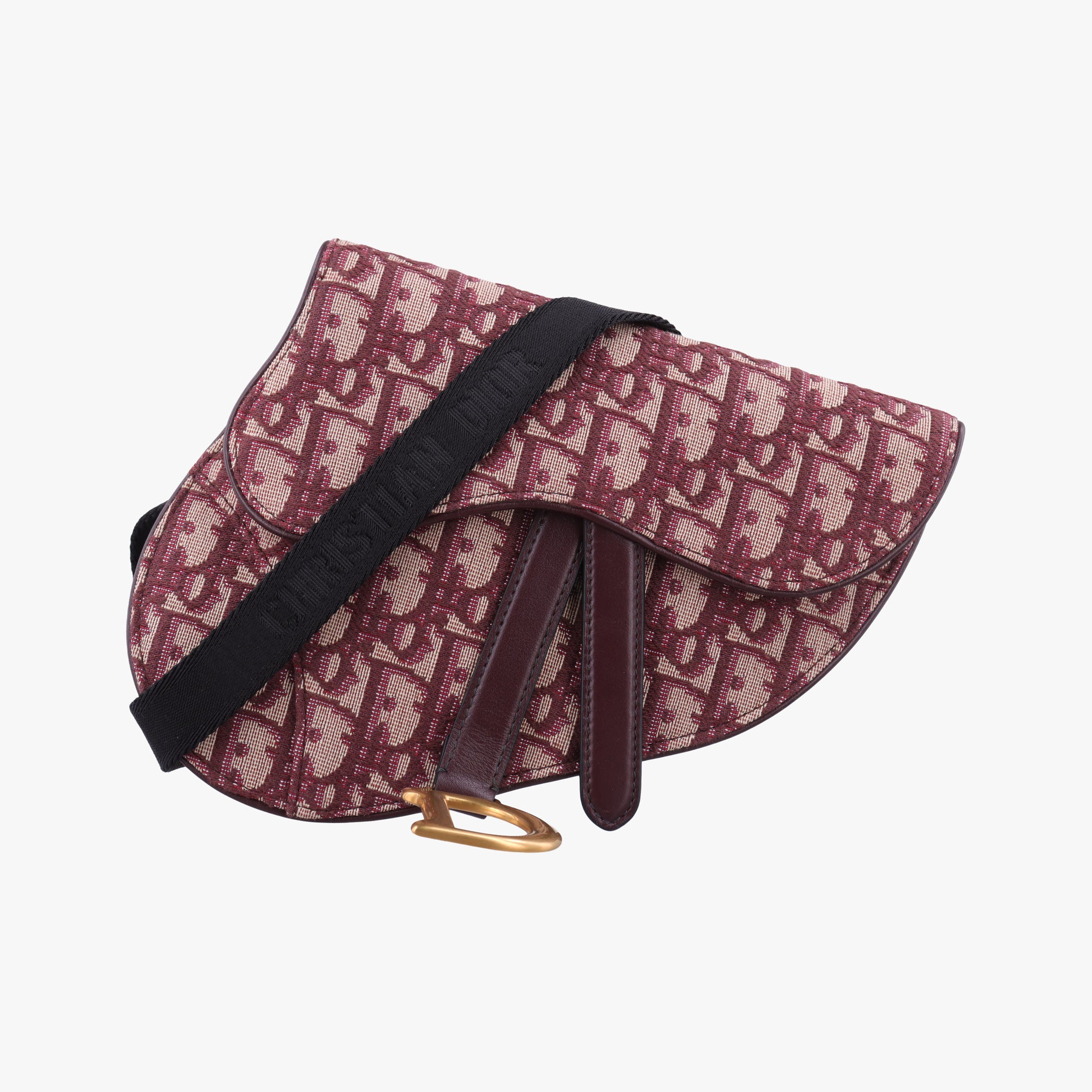 Pre-owned Christian Dior Saddle Red jacquard  bum bag/waist bag | stylenewstar