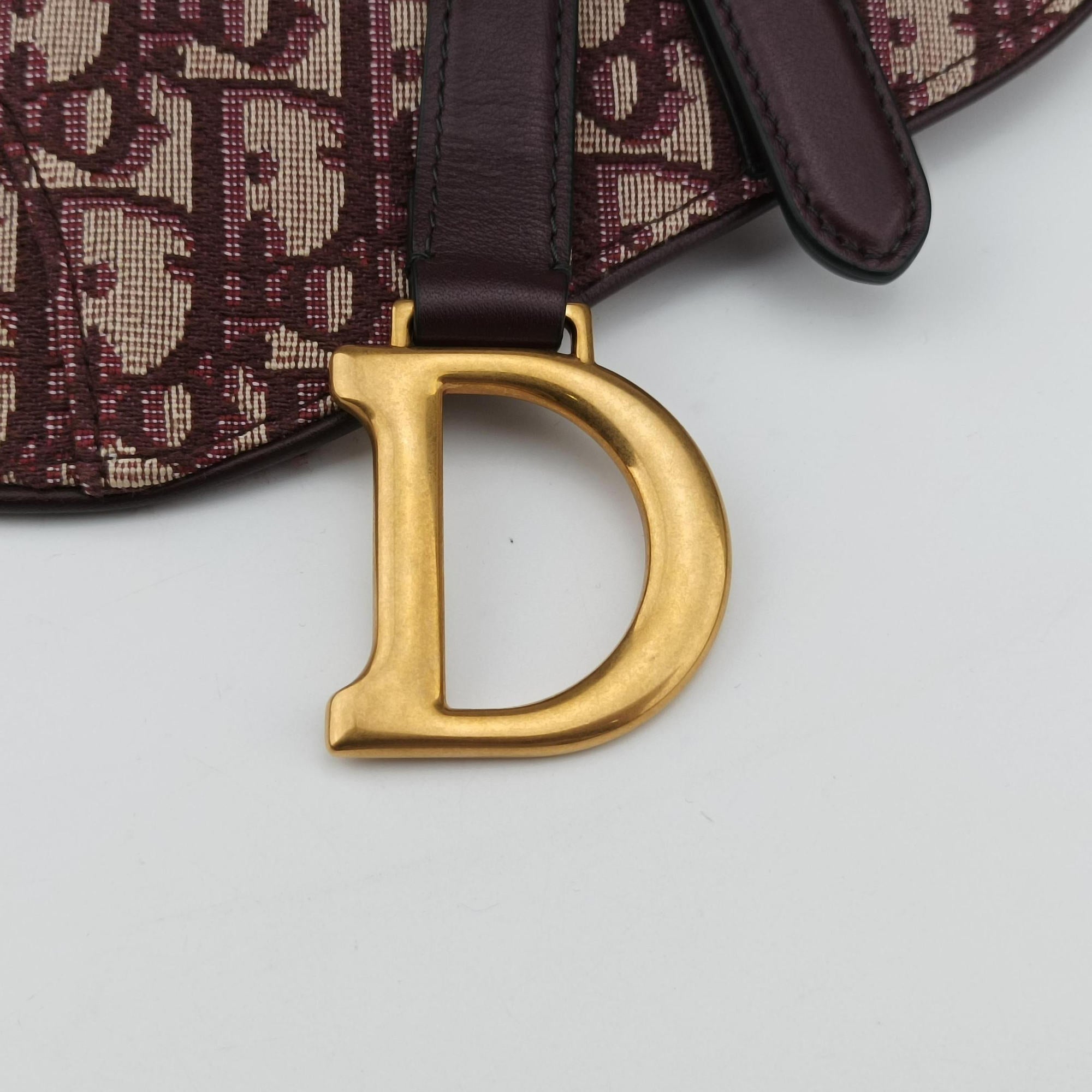 Pre-owned Christian Dior Saddle Red jacquard  bum bag/waist bag | stylenewstar