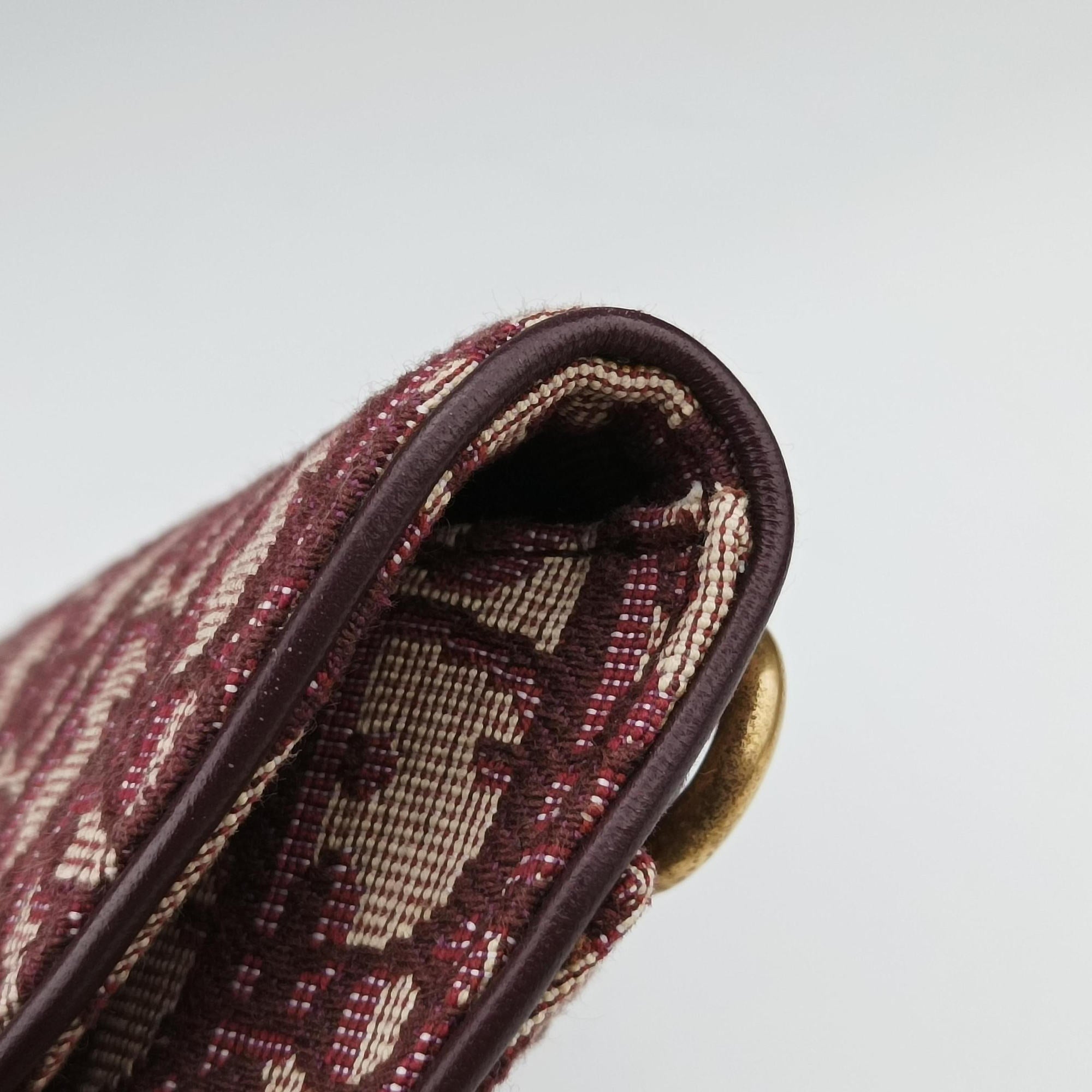 Pre-owned Christian Dior Saddle Red jacquard  bum bag/waist bag | stylenewstar