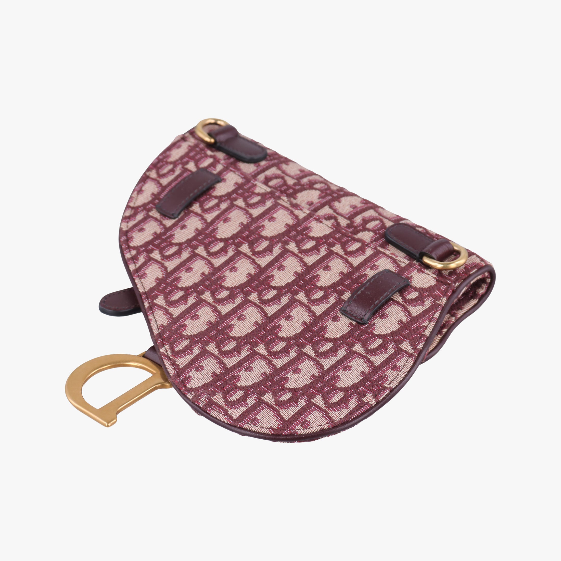 Pre-owned Christian Dior Saddle Red jacquard  bum bag/waist bag | stylenewstar