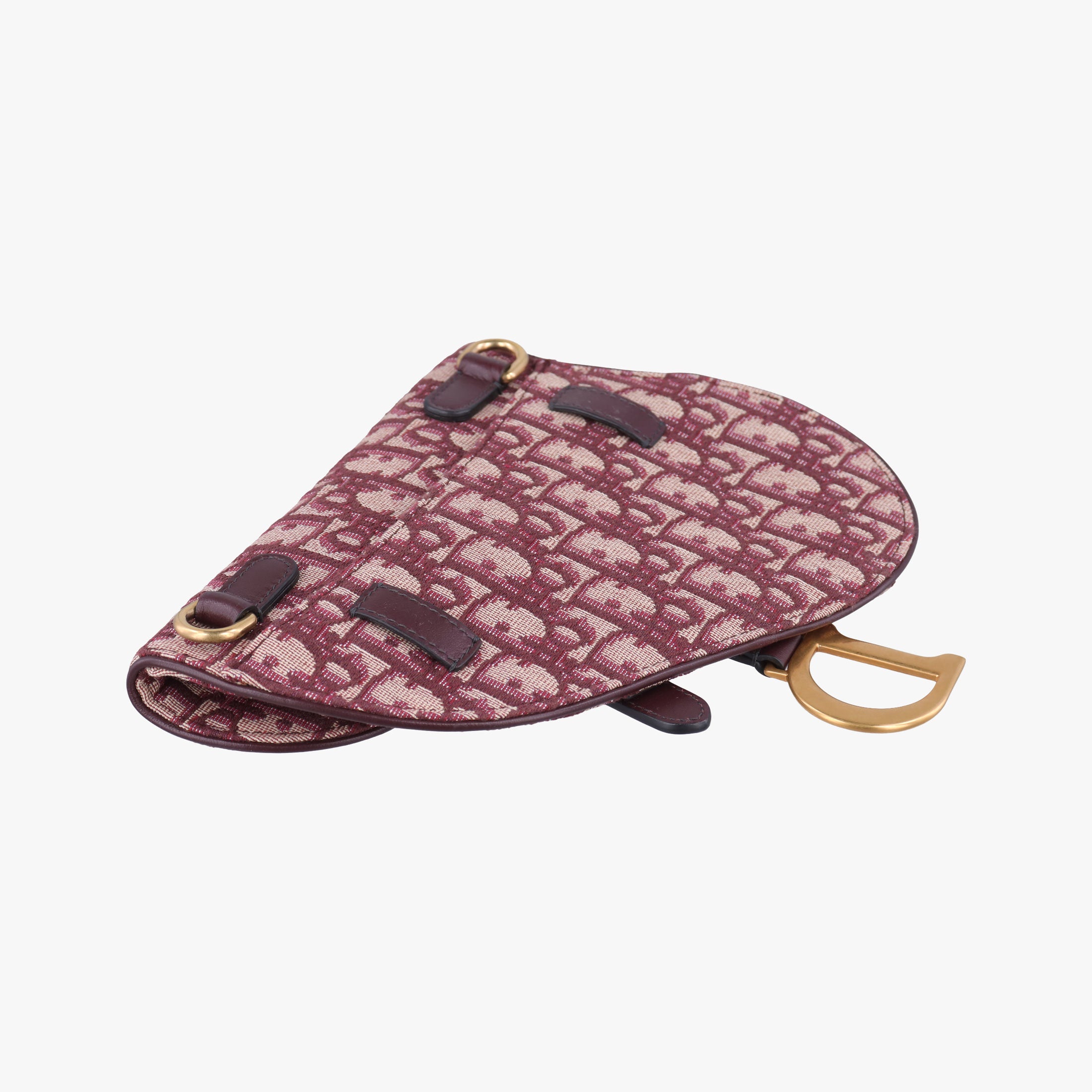 Pre-owned Christian Dior Saddle Red jacquard  bum bag/waist bag | stylenewstar