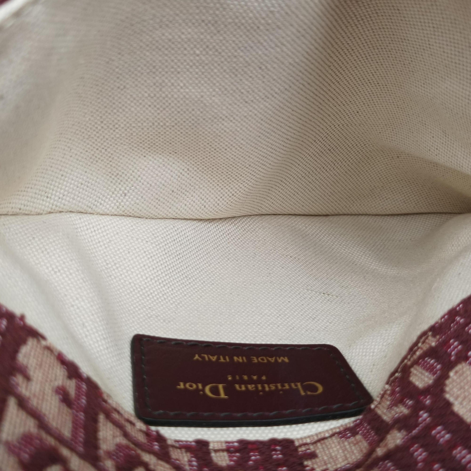 Pre-owned Christian Dior Saddle Red jacquard  bum bag/waist bag | stylenewstar