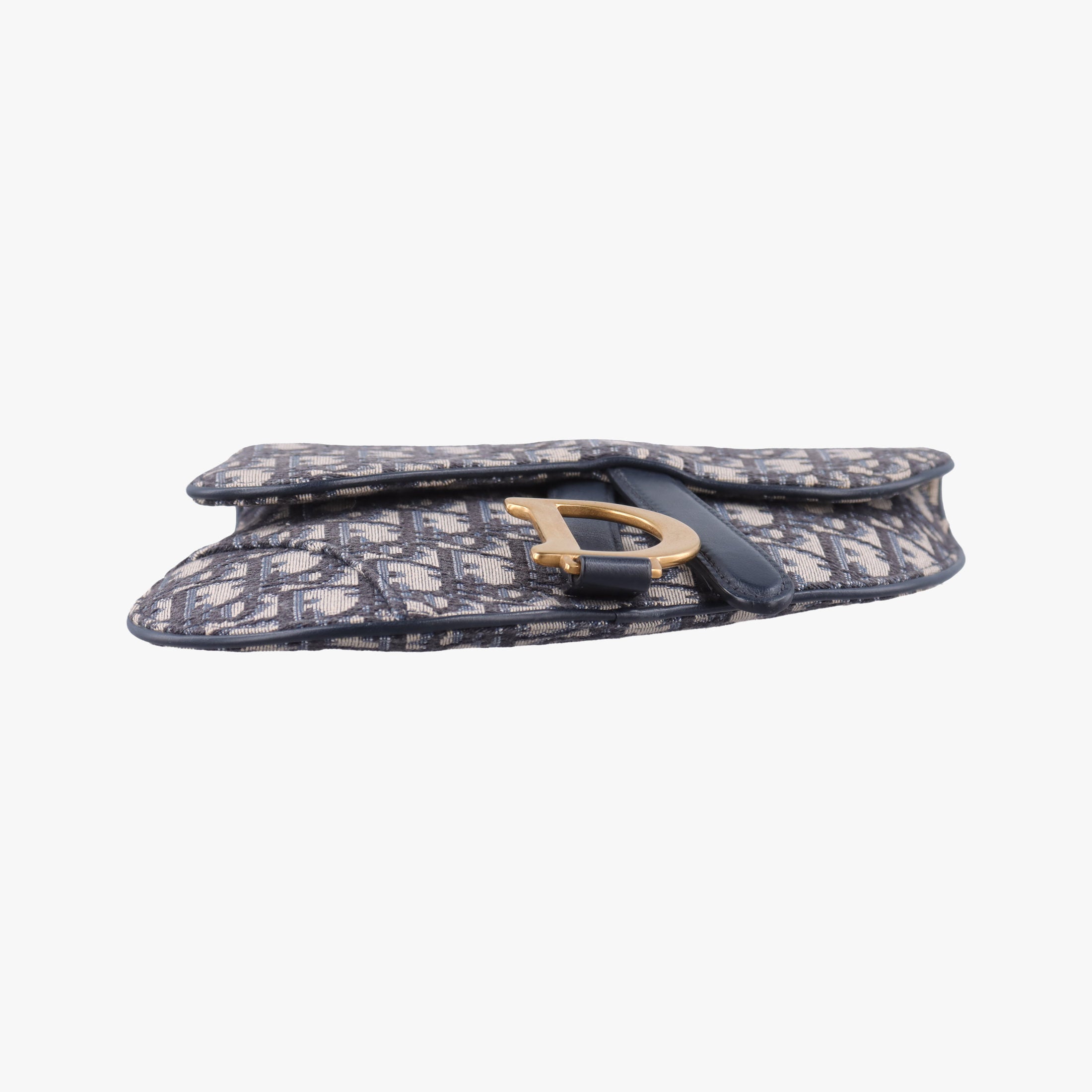 Secondhand Christian Dior Saddle Navy×Grey Jacquard×Leather  bum bag/waist bag | stylenewstar