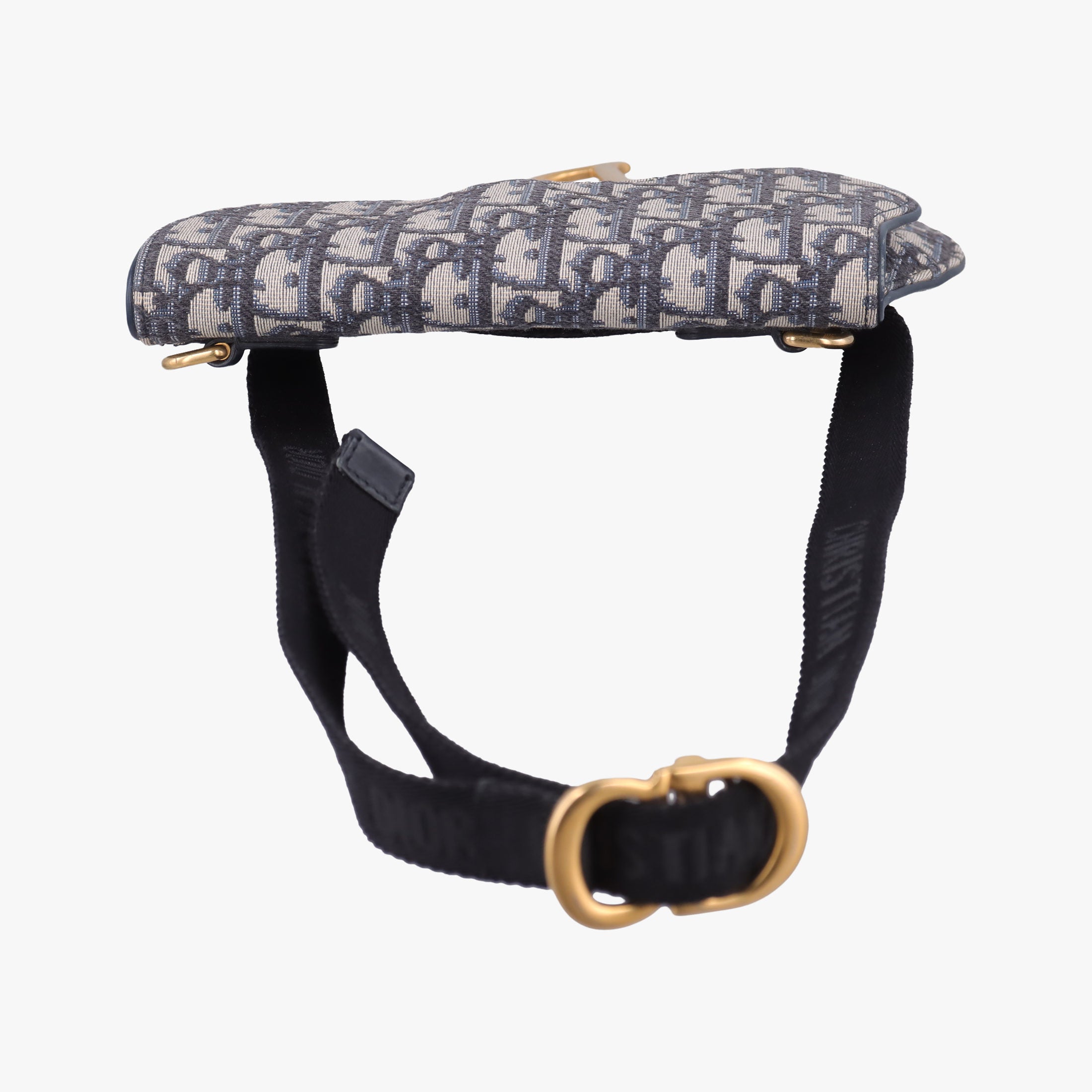 Secondhand Christian Dior Saddle Navy×Grey Jacquard×Leather  bum bag/waist bag | stylenewstar