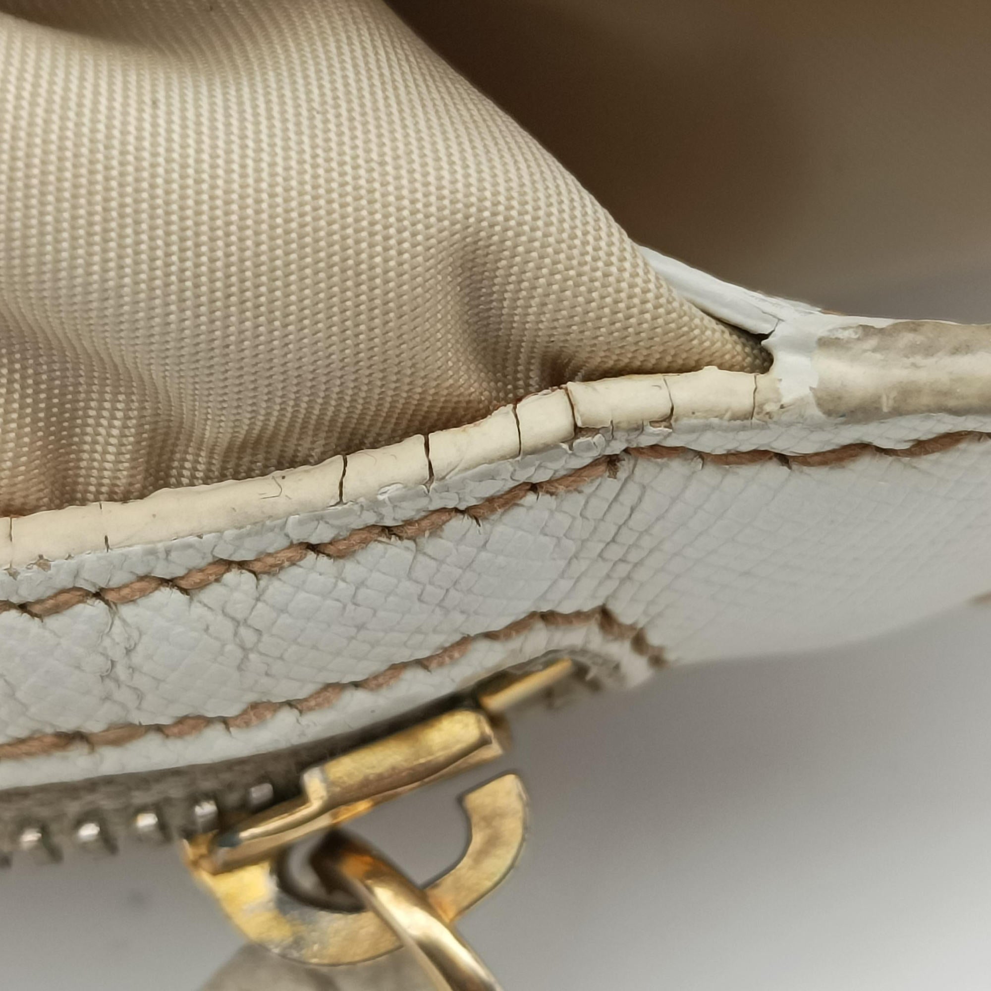 Pre-owned Prada Animalier White Tessuto Nylon & Saffiano Leather  handbag | stylenewstar