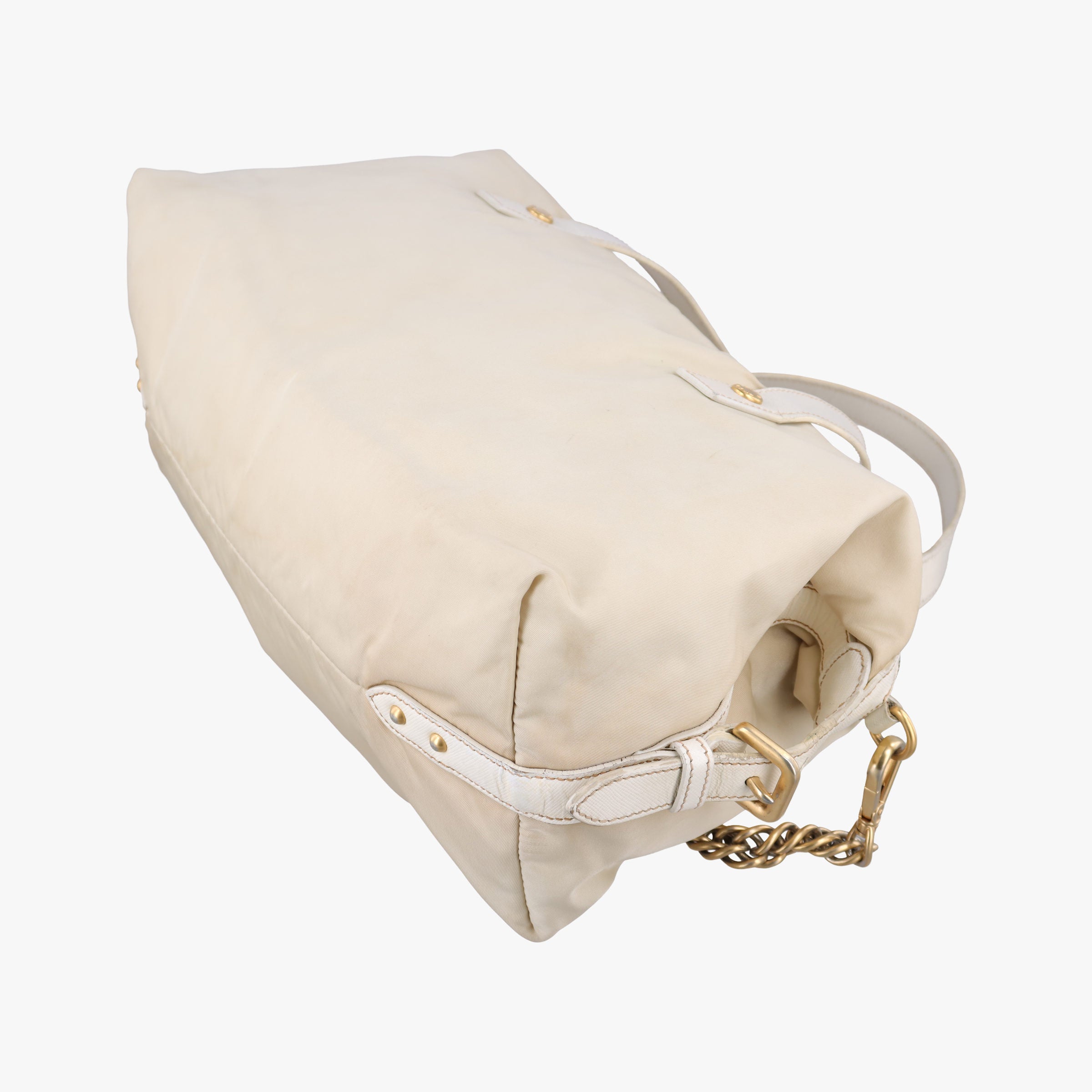 Pre-owned Prada Animalier White Tessuto Nylon & Saffiano Leather  handbag | stylenewstar