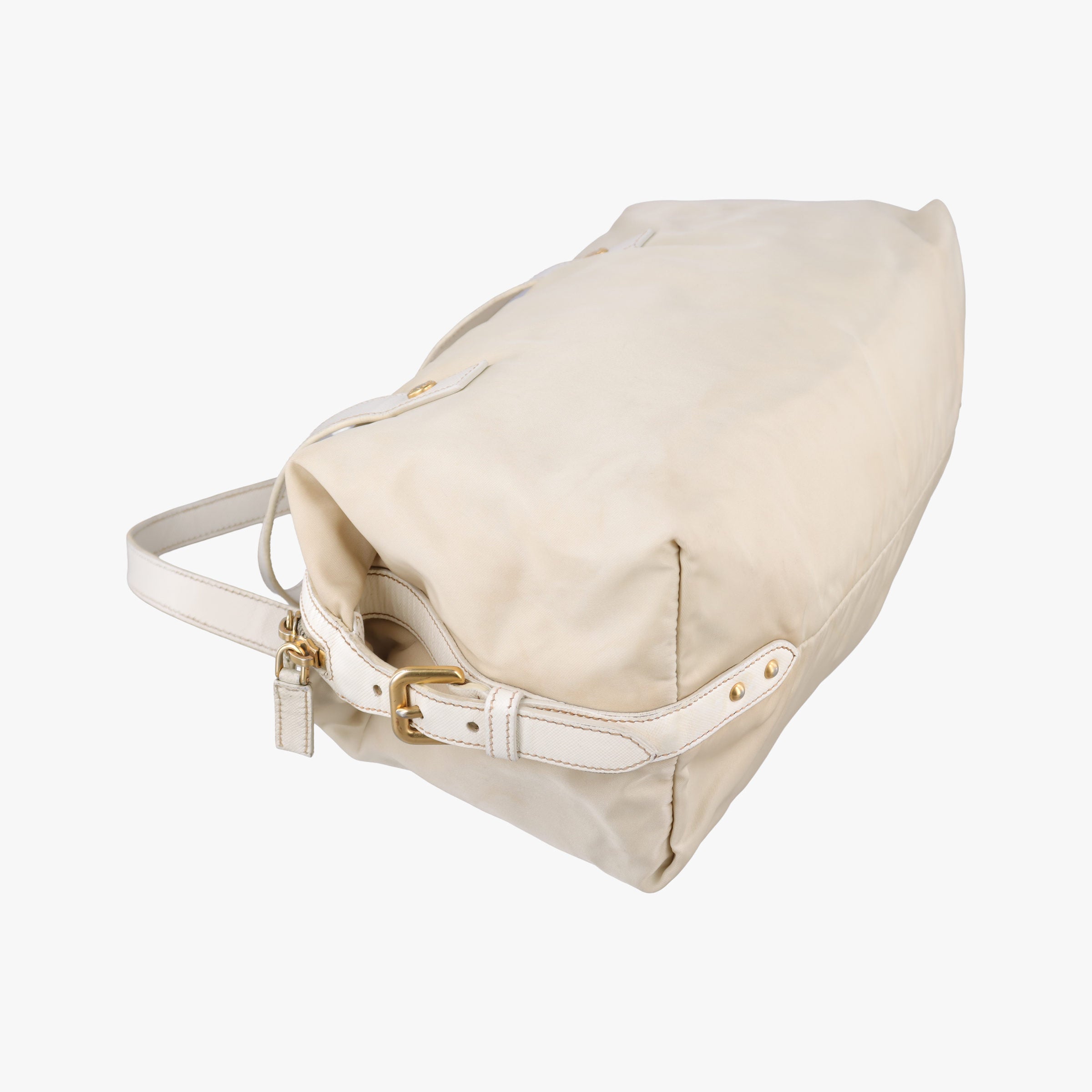 Pre-owned Prada Animalier White Tessuto Nylon & Saffiano Leather  handbag | stylenewstar