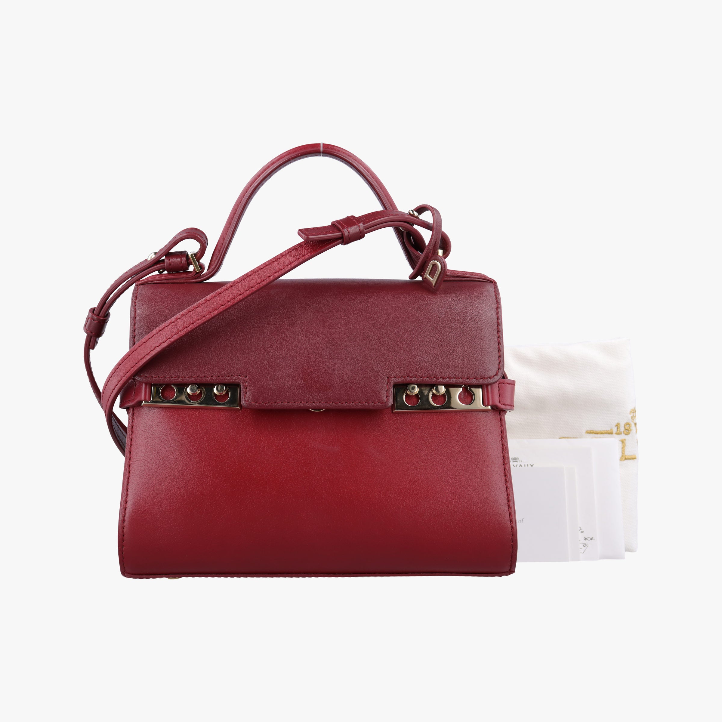 Pre-owned Delvaux Tampete Burgundy Leather  shoulderbag | stylenewstar