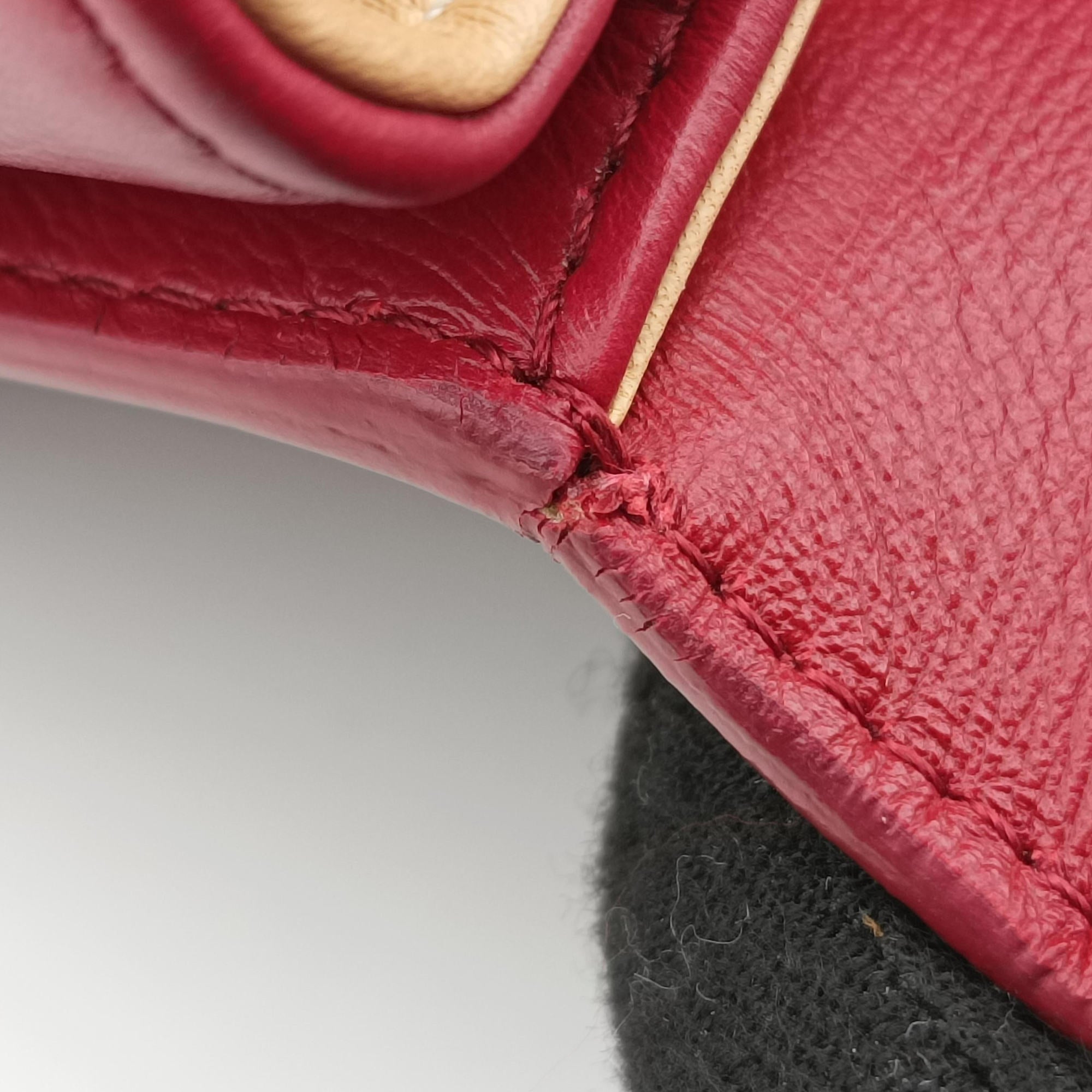 Pre-owned Delvaux Tampete Burgundy Leather  shoulderbag | stylenewstar