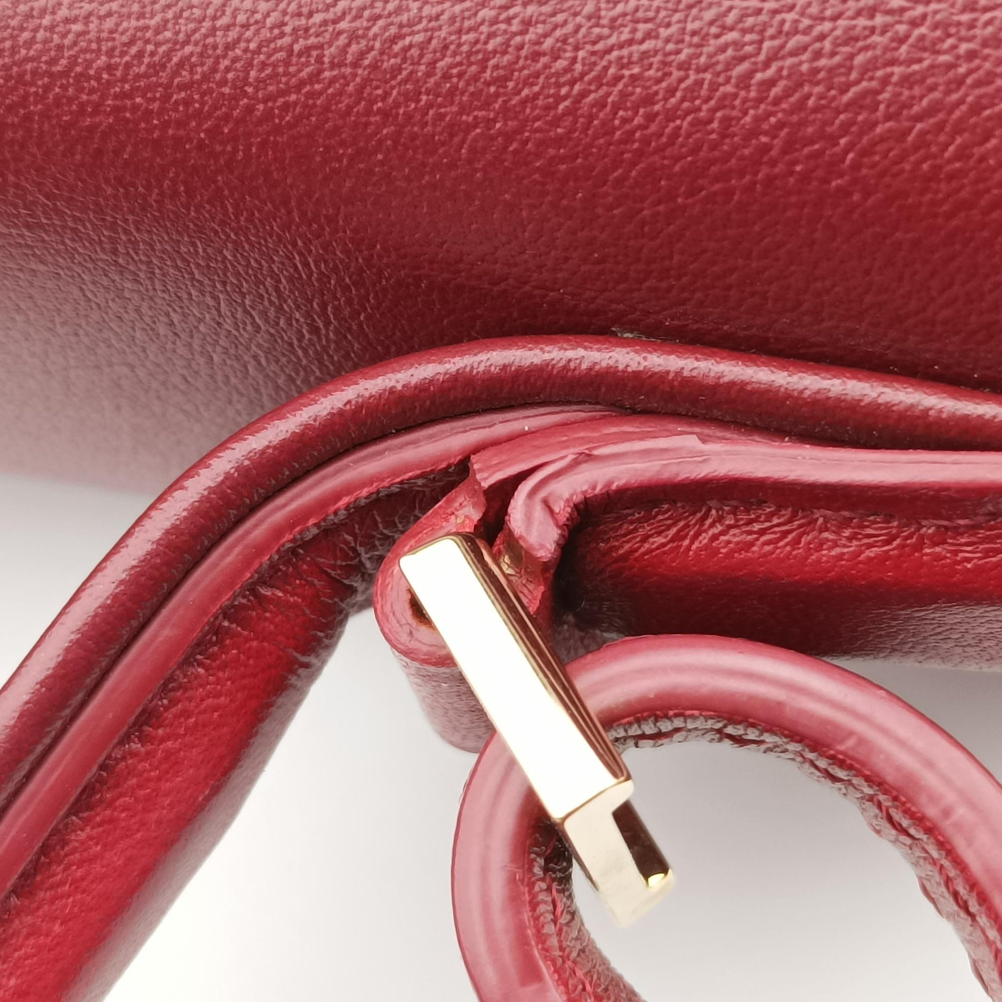 Pre-owned Delvaux Tampete Burgundy Leather  shoulderbag | stylenewstar