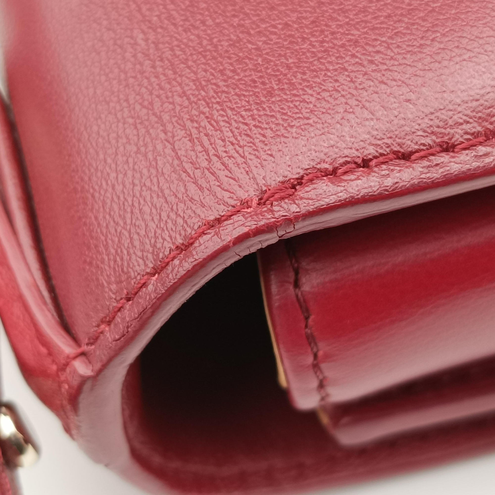 Pre-owned Delvaux Tampete Burgundy Leather  shoulderbag | stylenewstar