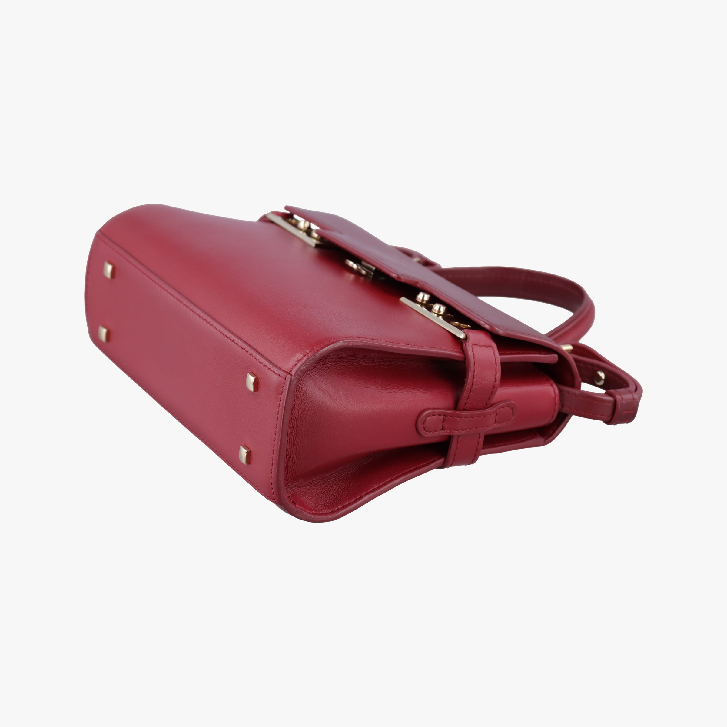 Pre-owned Delvaux Tampete Burgundy Leather  shoulderbag | stylenewstar