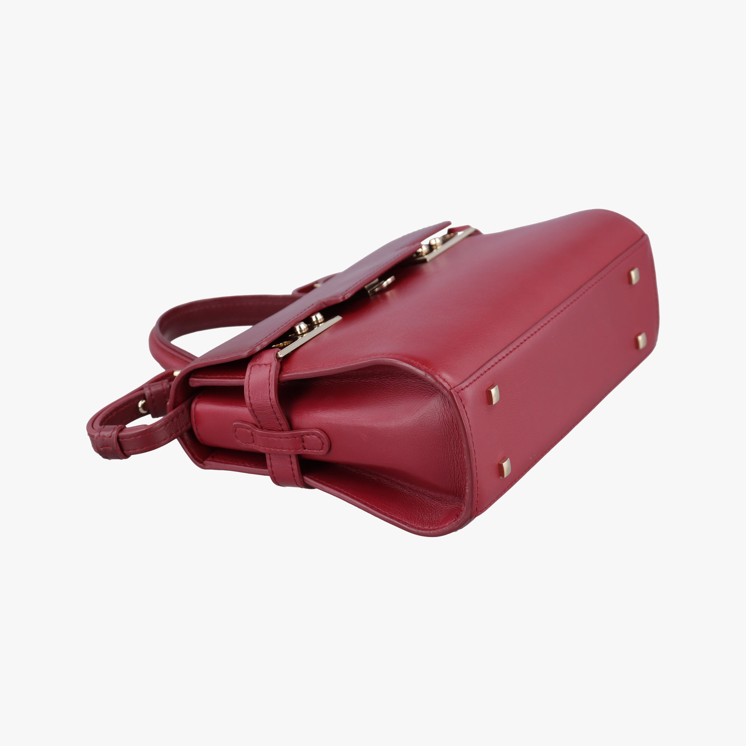 Pre-owned Delvaux Tampete Burgundy Leather  shoulderbag | stylenewstar