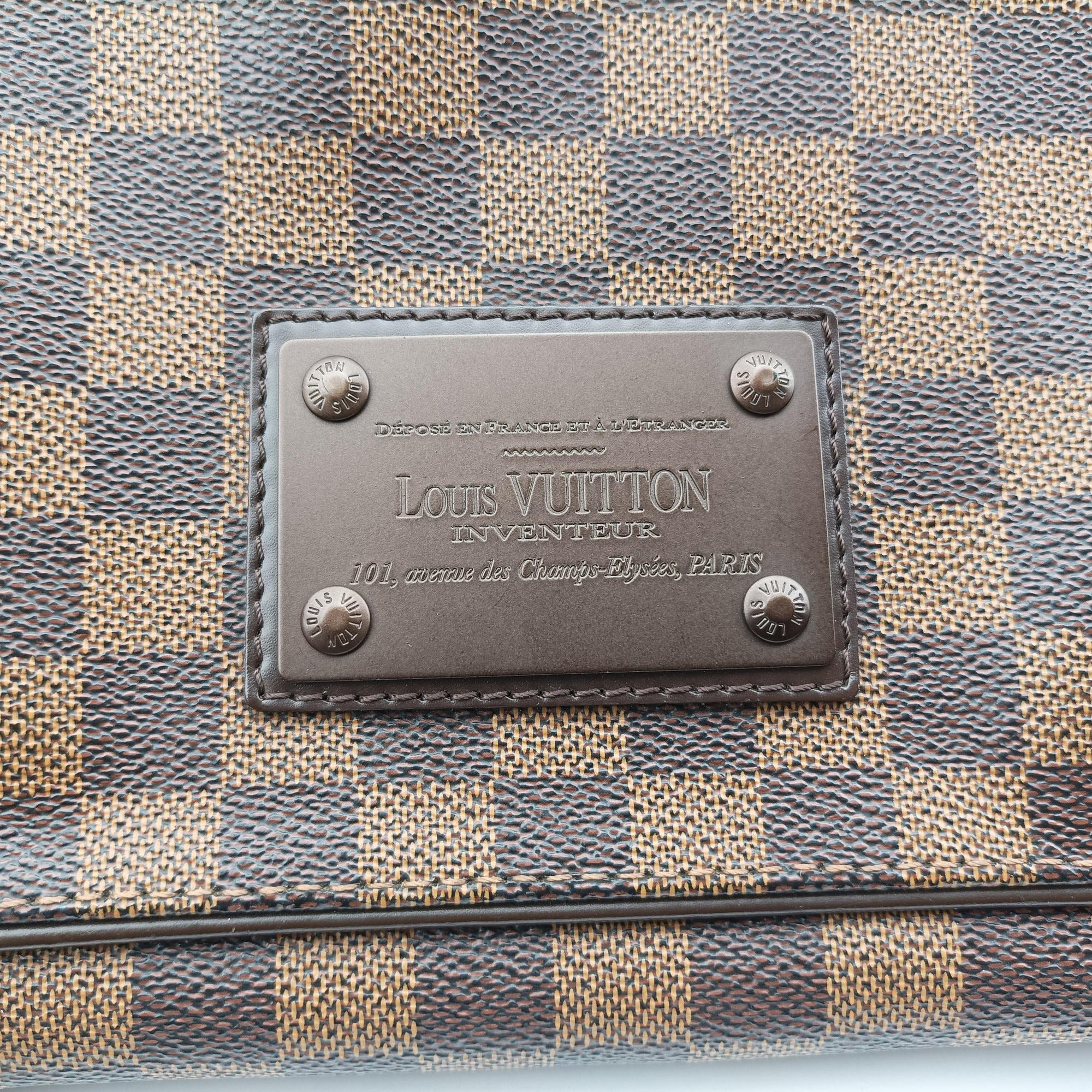 Pre-owned Louis Vuitton BROOKLYN MM EBENE Damier Canvas N51211 shoulderbag | stylenewstar