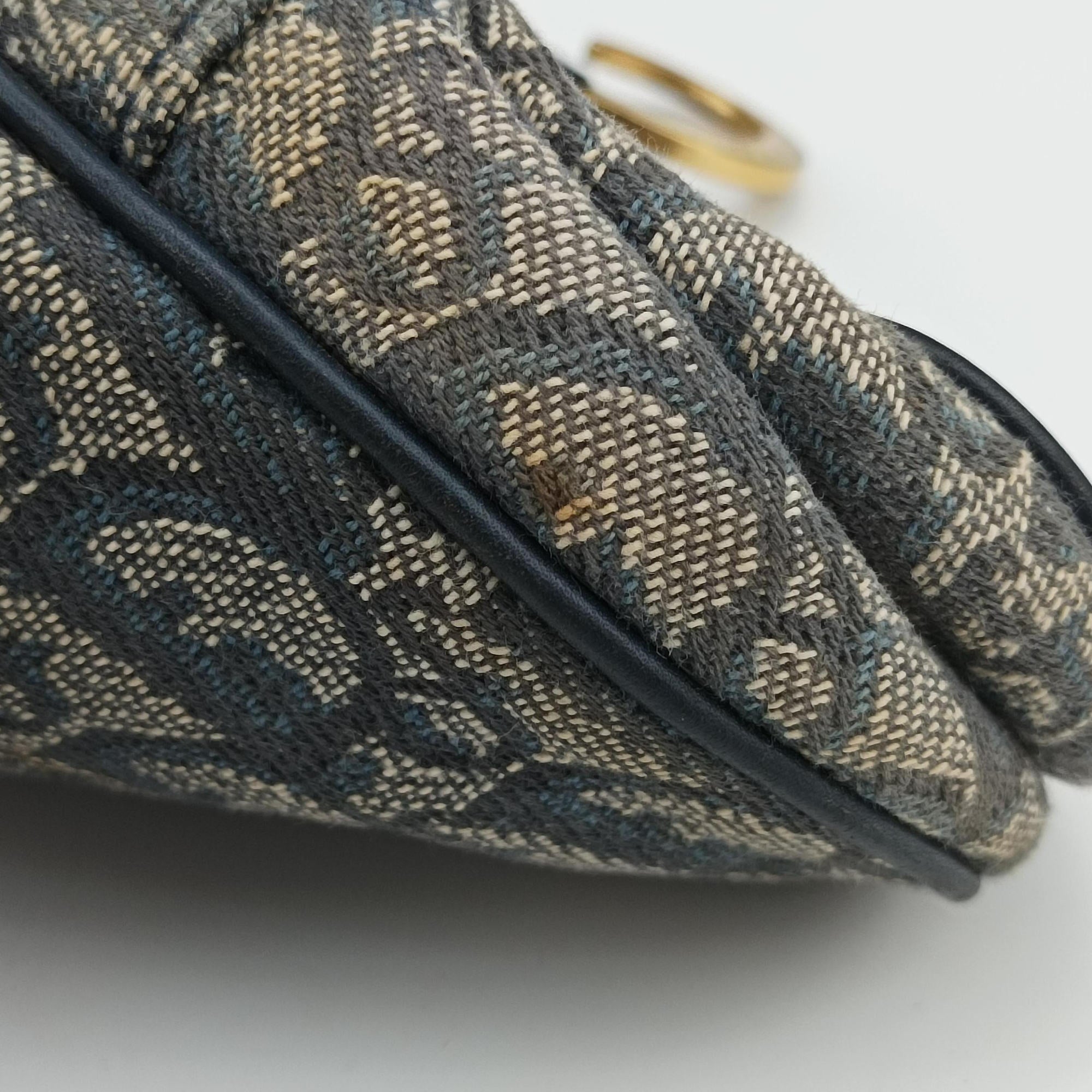Vintage Christian Dior Double Saddle Navy Jacquard  shoulderbag | stylenewstar