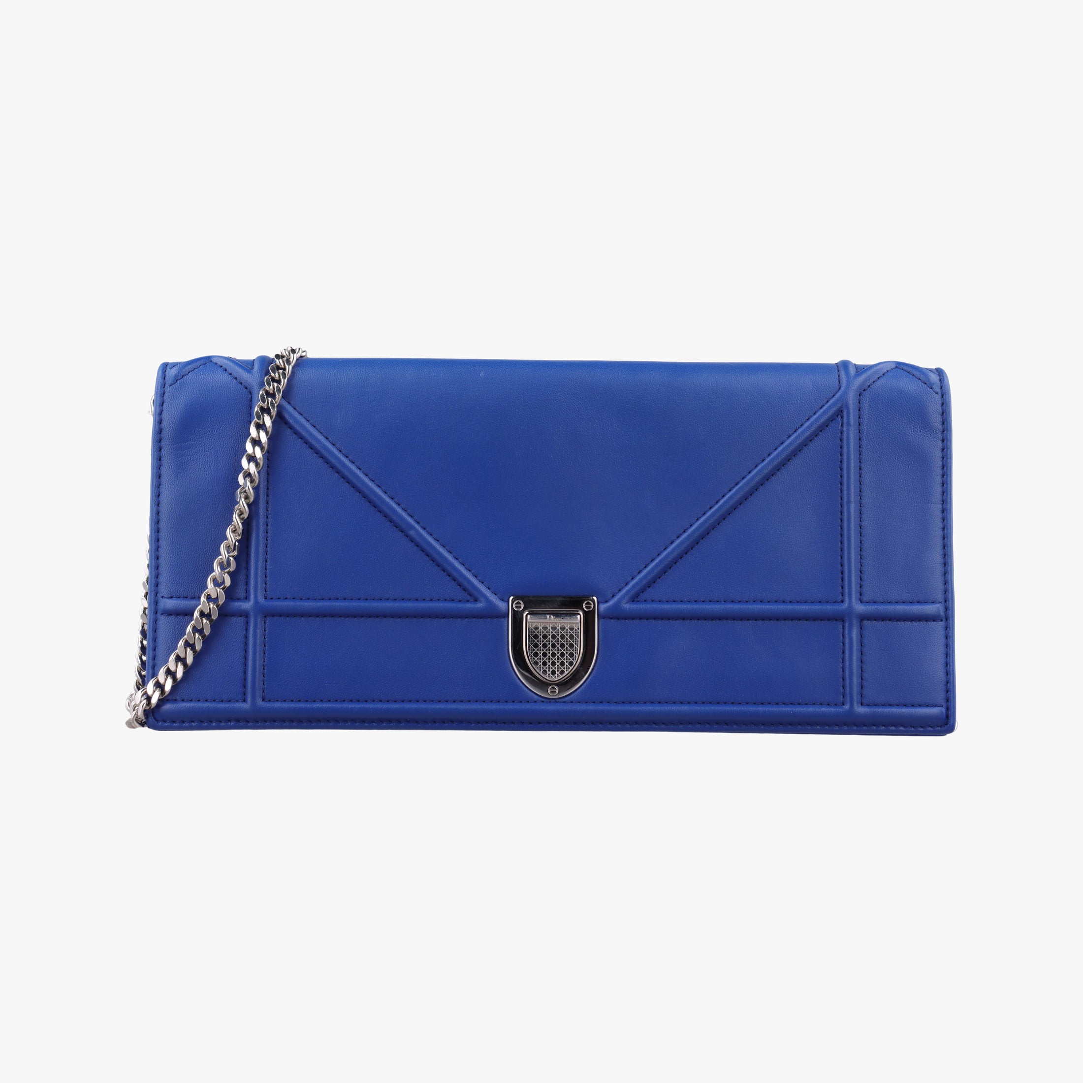 Pre-owned Christian Dior Diorama Blue Leather  shoulderbag | stylenewstar
