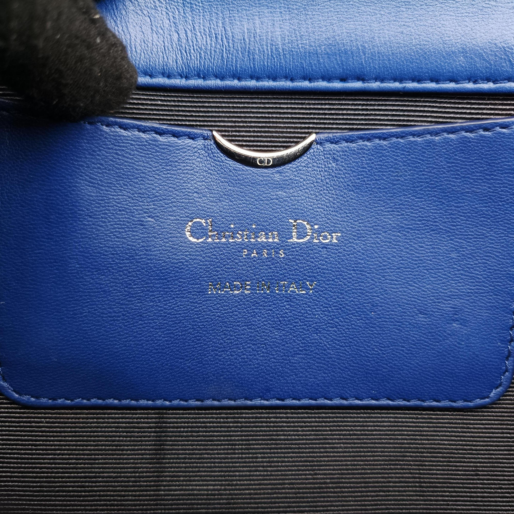 Pre-owned Christian Dior Diorama Blue Leather  shoulderbag | stylenewstar