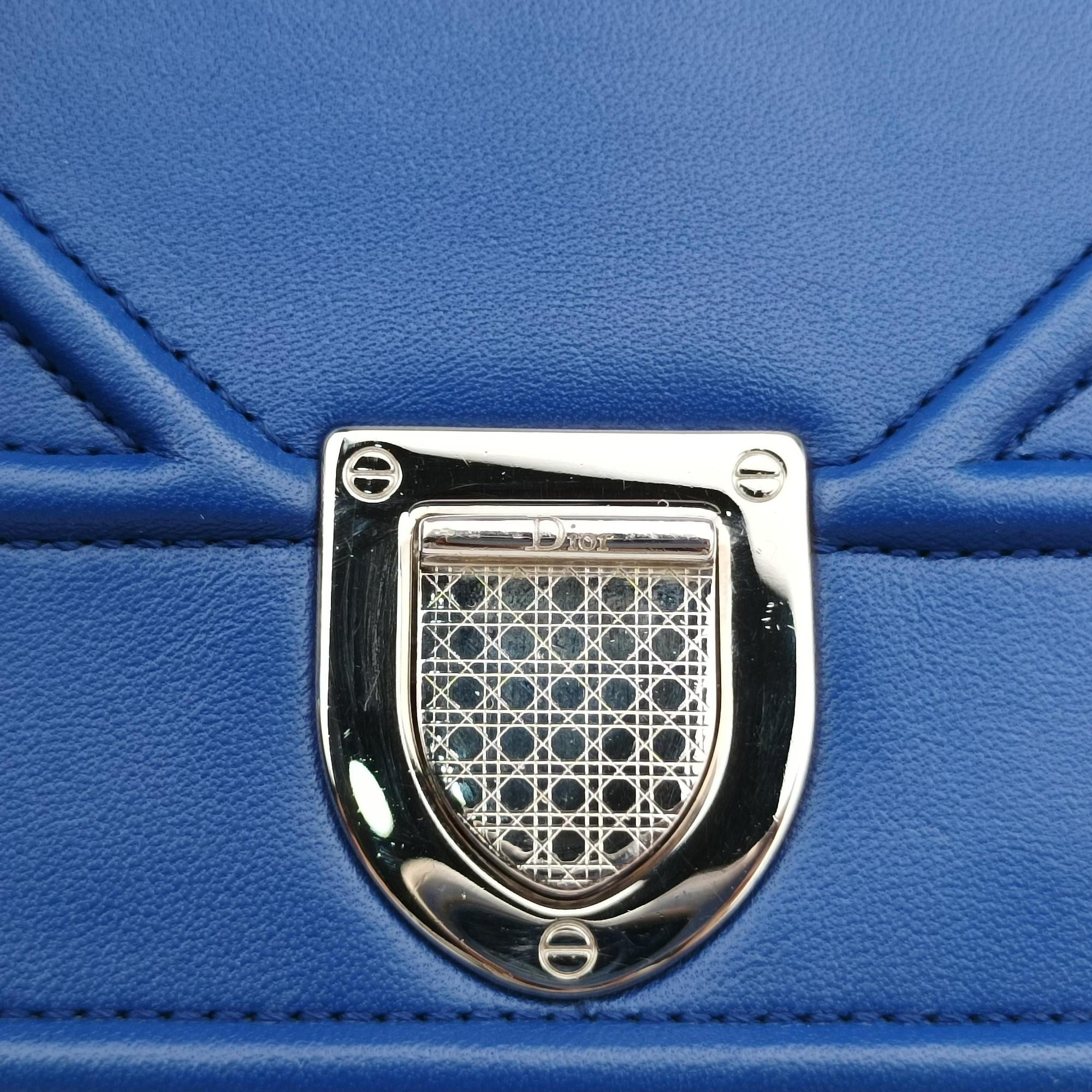 Pre-owned Christian Dior Diorama Blue Leather  shoulderbag | stylenewstar