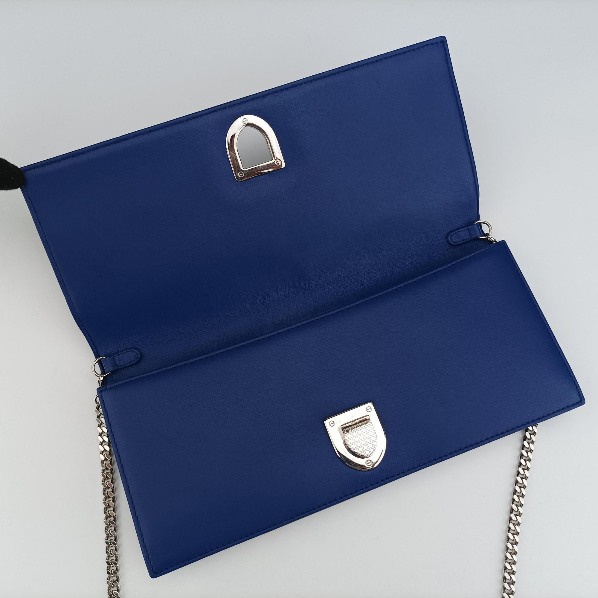 Pre-owned Christian Dior Diorama Blue Leather  shoulderbag | stylenewstar