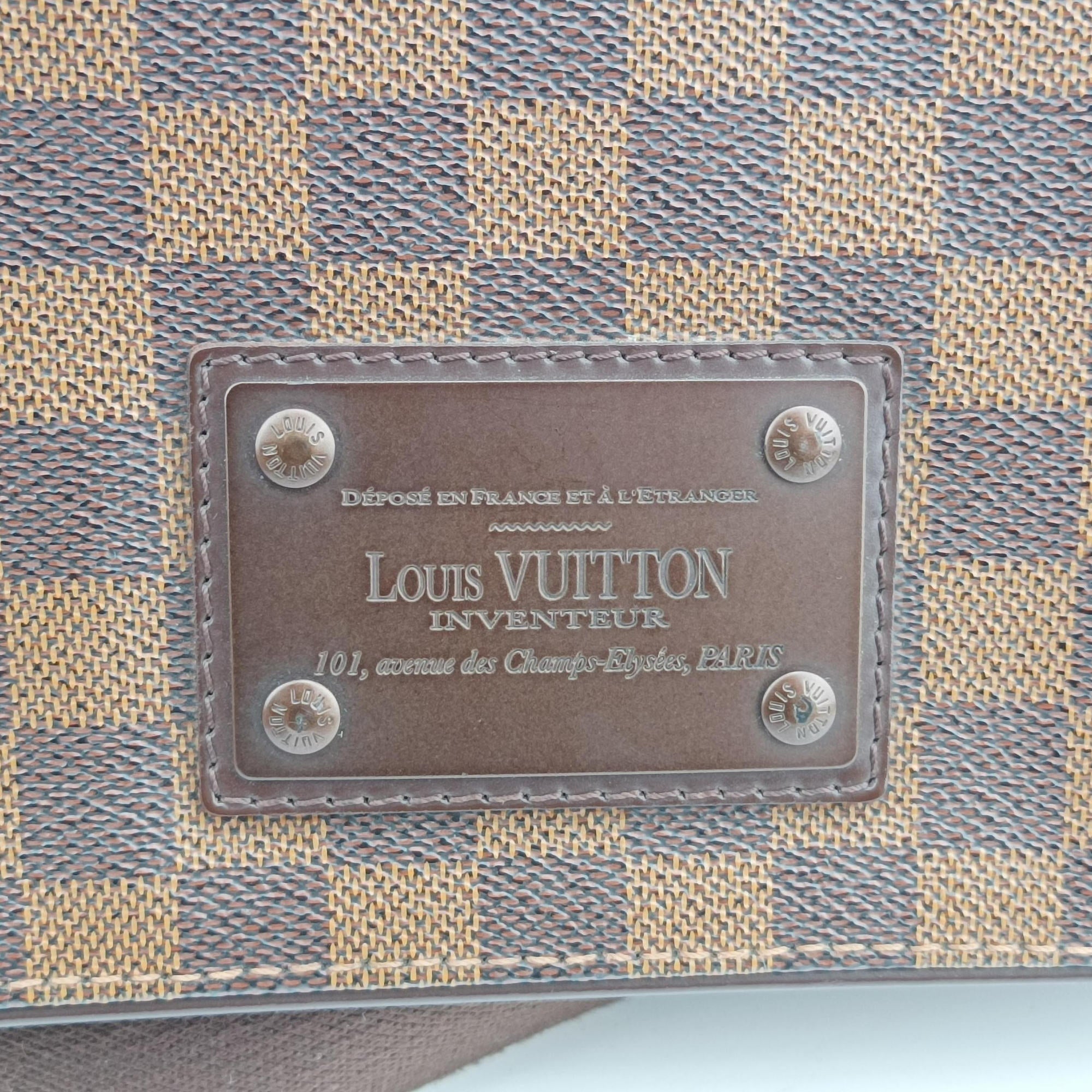 Pre-owned Louis Vuitton BROOKLYN MM EBENE Damier Canvas N51211 shoulderbag | stylenewstar