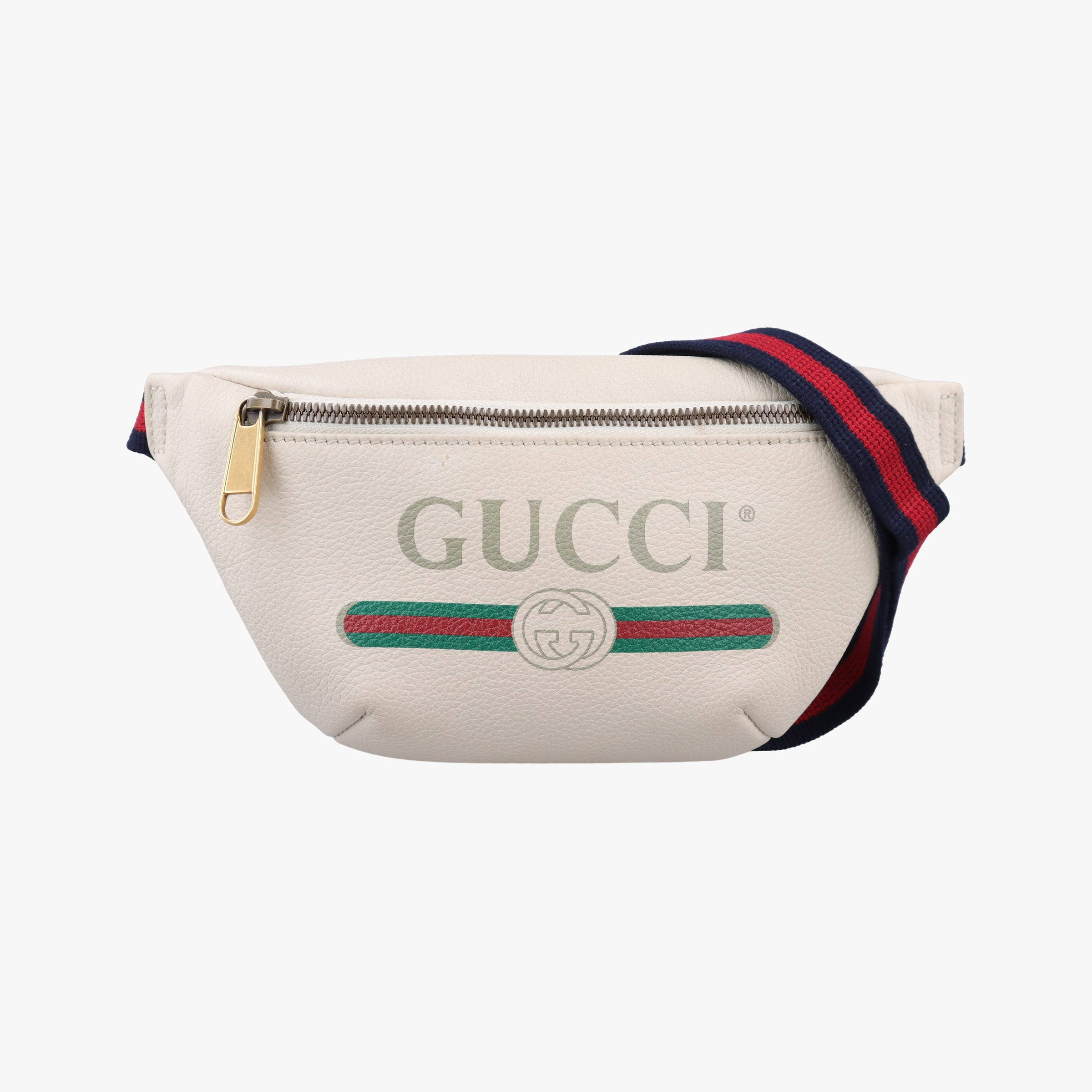 Pre-owned Gucci Print White Leather 527792 bum bag/waist bag | stylenewstar