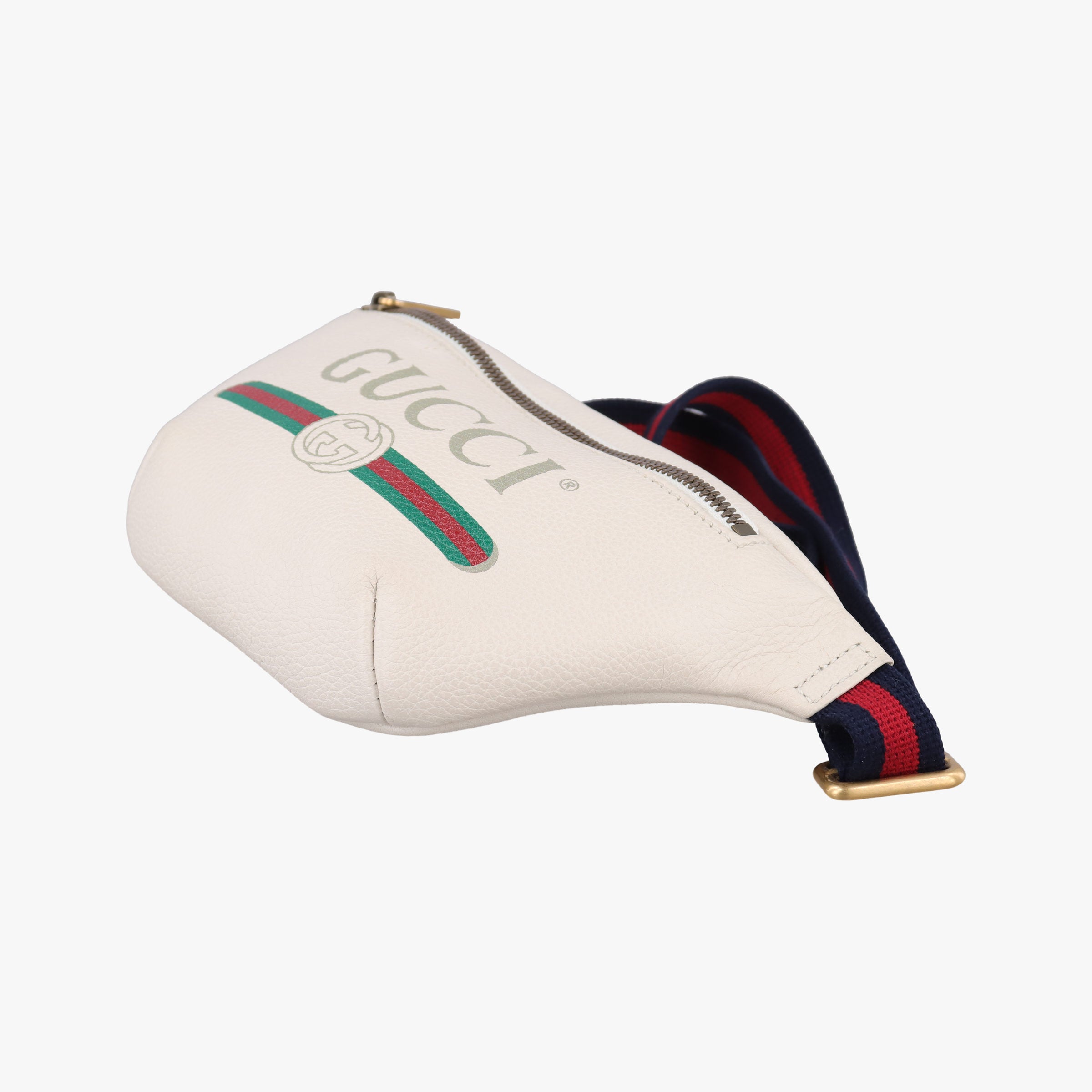 Pre-owned Gucci Print White Leather 527792 bum bag/waist bag | stylenewstar