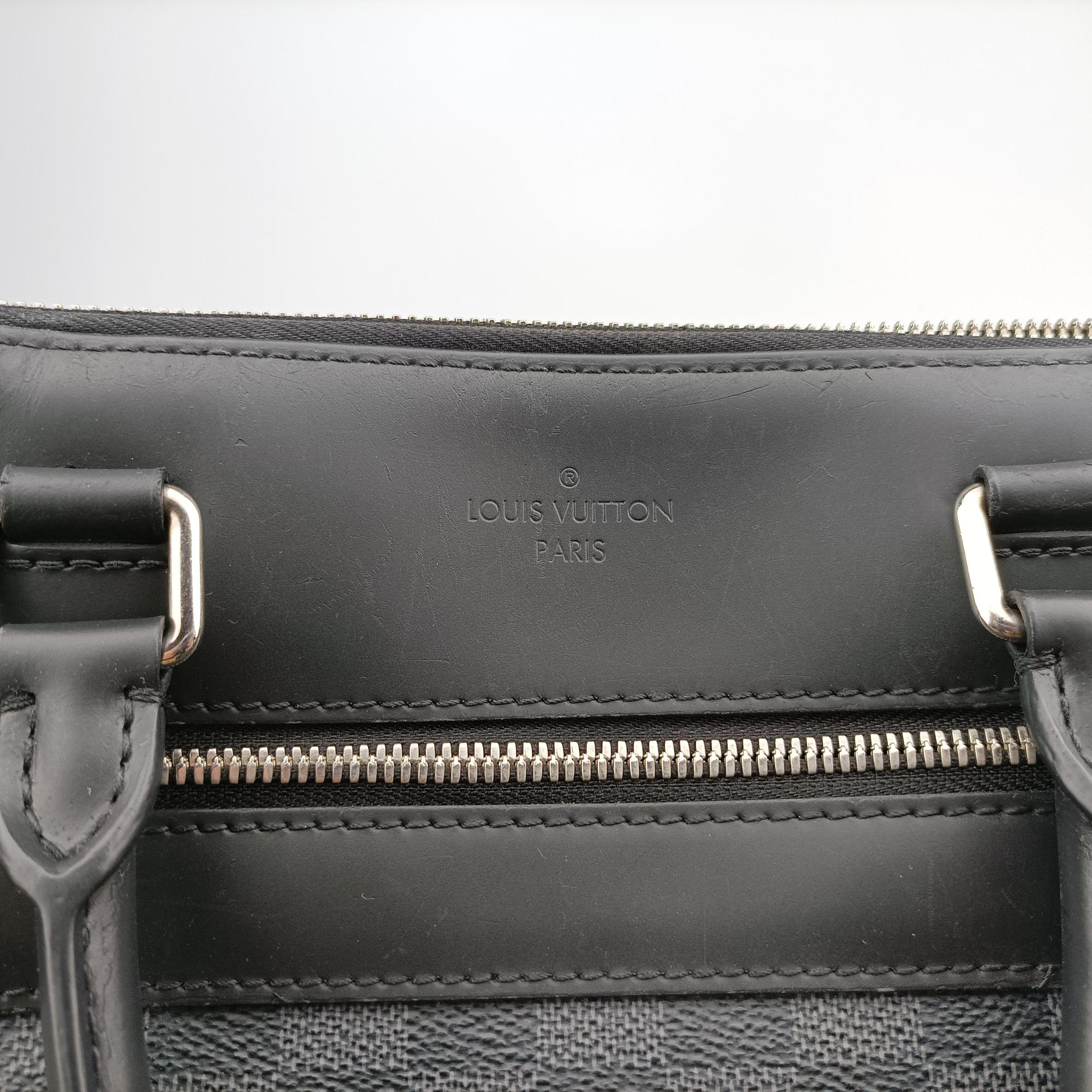 Pre-owned Louis Vuitton Porte-Documents Jour NM Noir Damier Graphite N48260 handbag | stylenewstar