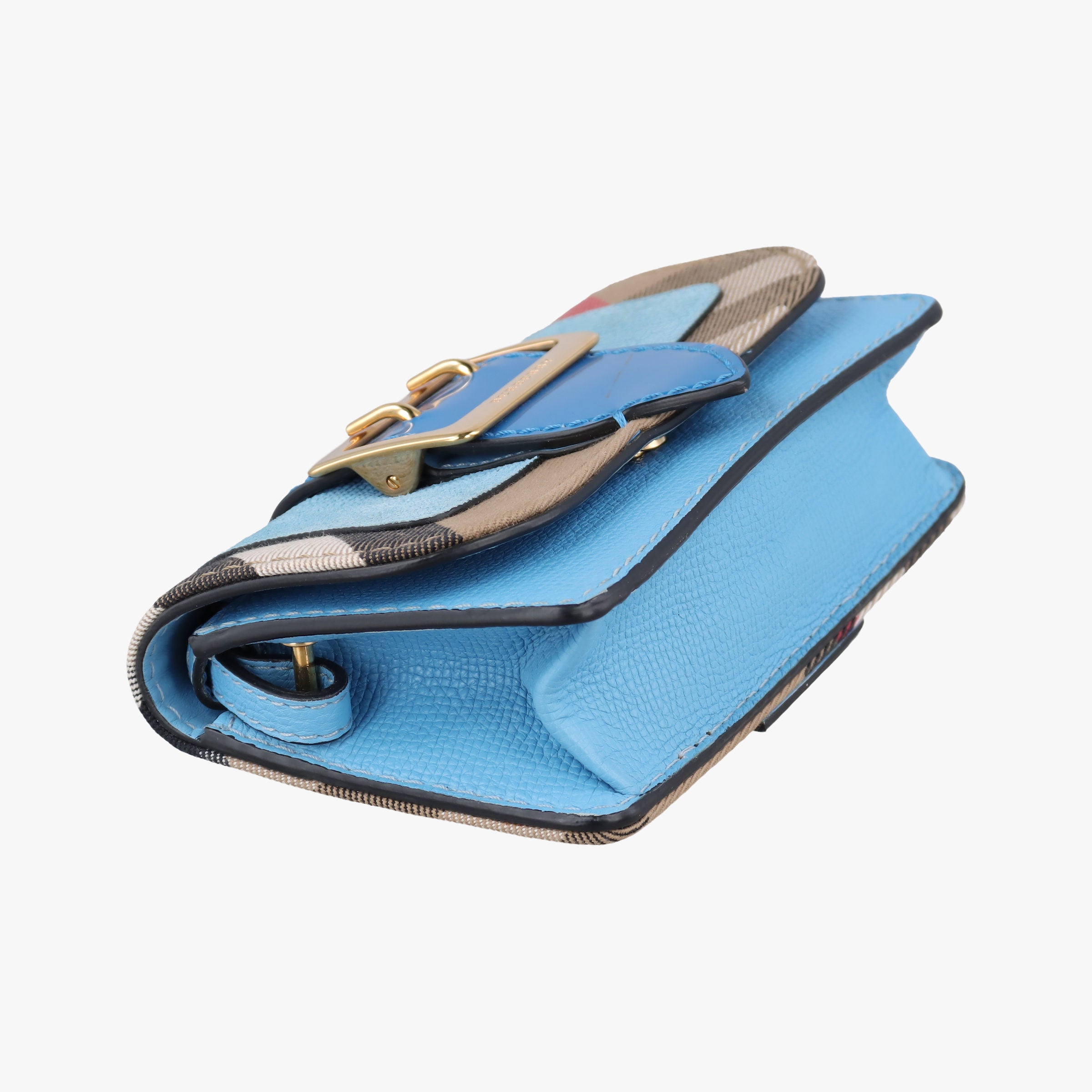 Secondhand Burberry House Check Buckle Blue × Multicolor Canvas × Leather  shoulderbag | stylenewstar