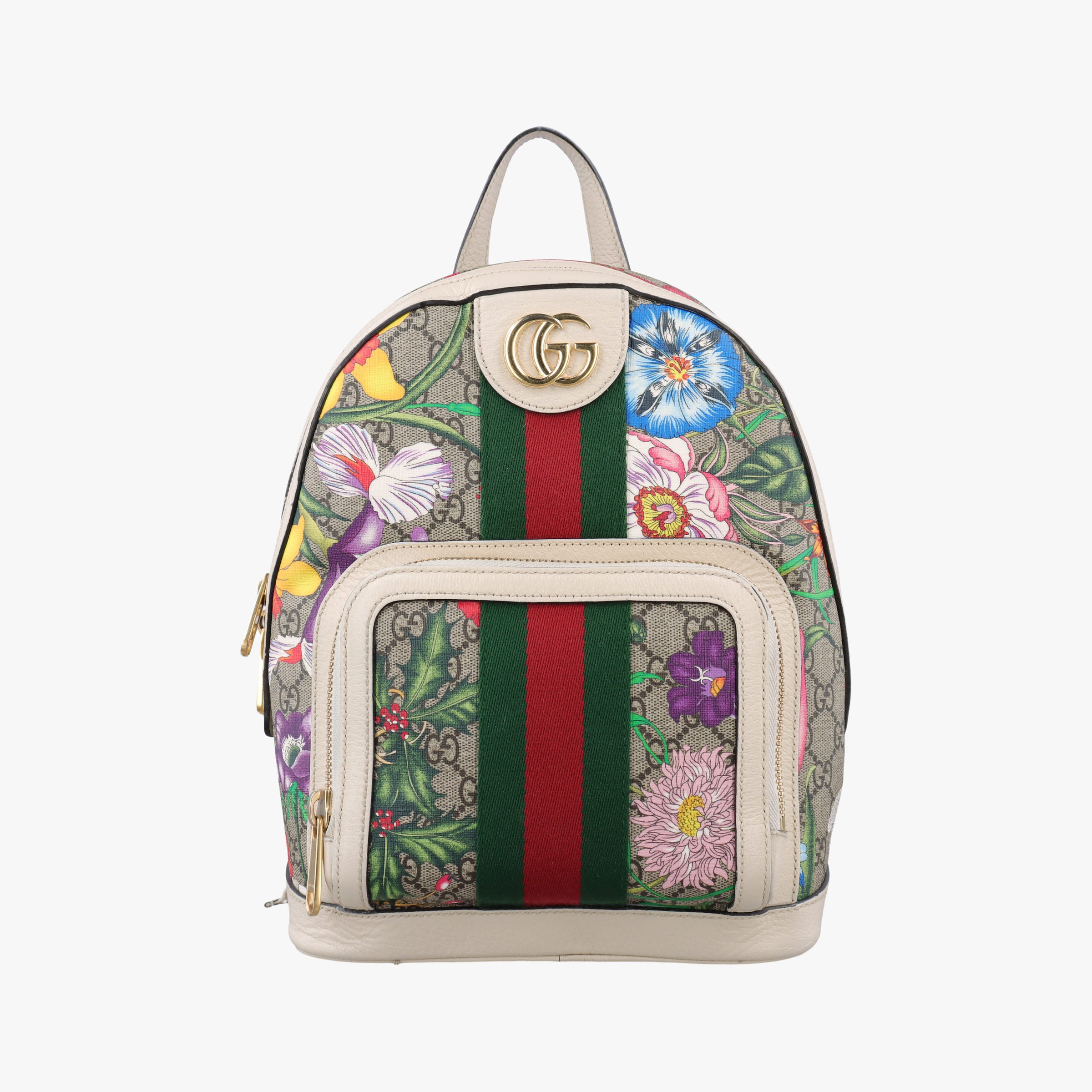 Pre-owned Gucci Ophidia Flora Multicolour PVC coated canvas×leather 547965 backpack/rucksack | stylenewstar