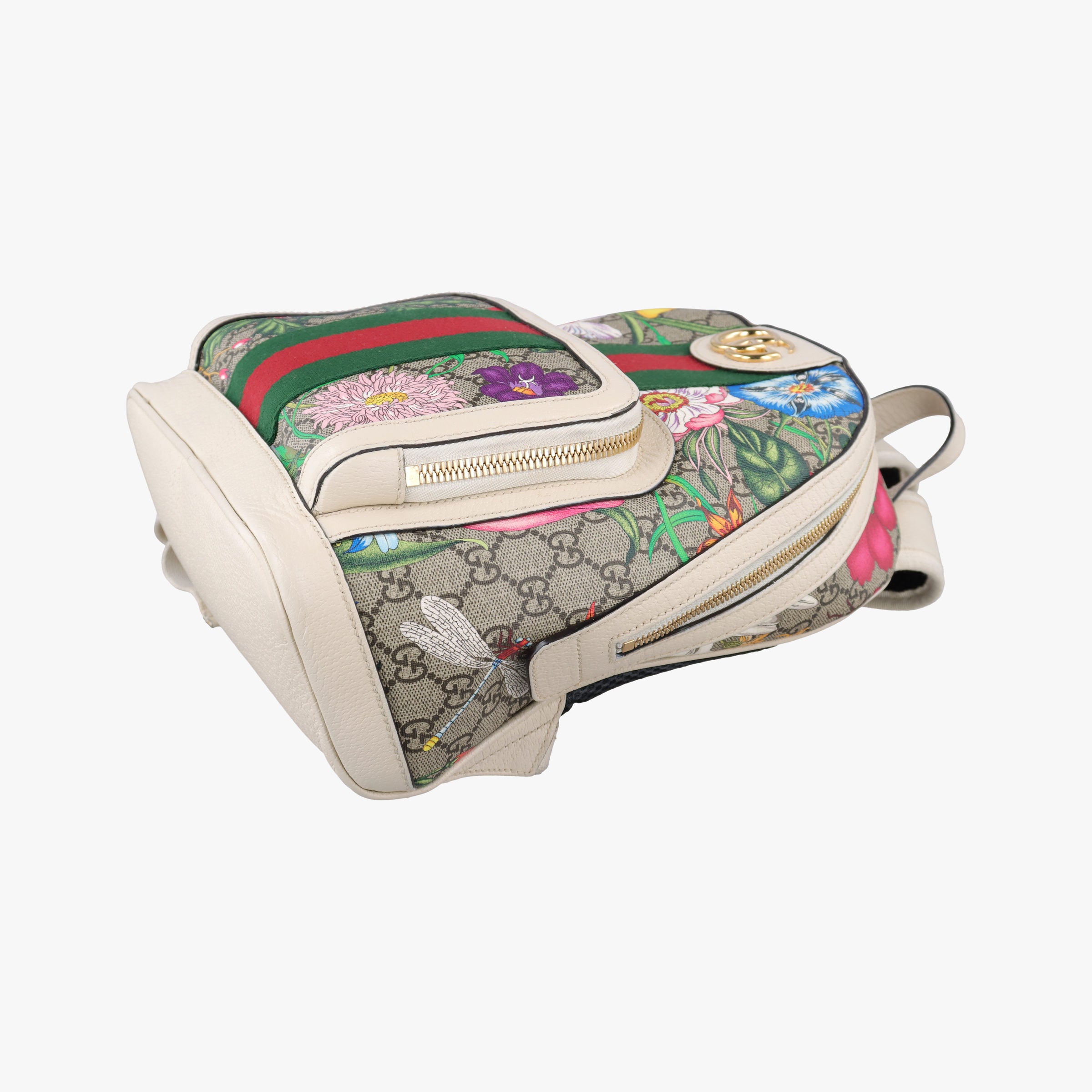 Pre-owned Gucci Ophidia Flora Multicolour PVC coated canvas×leather 547965 backpack/rucksack | stylenewstar