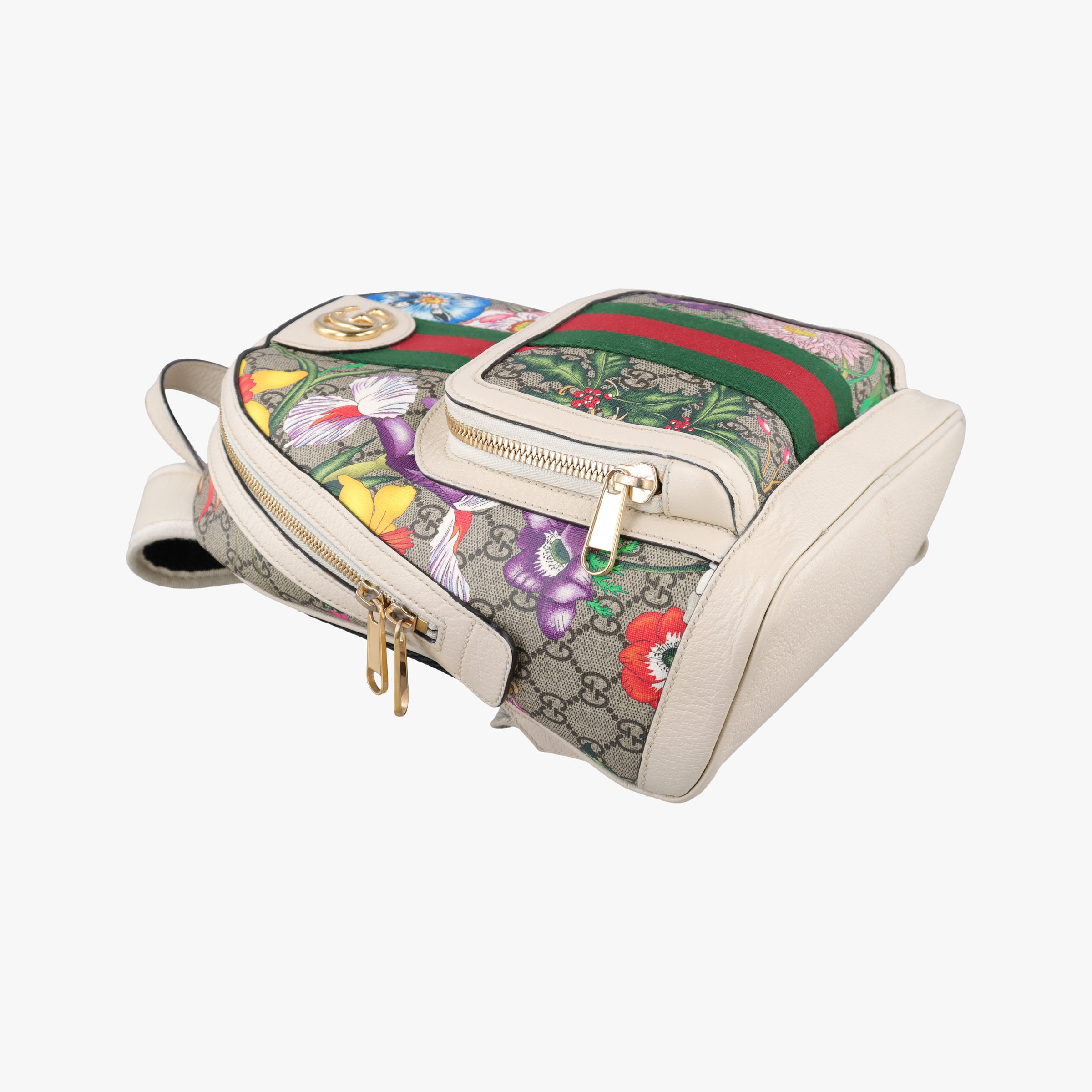 Pre-owned Gucci Ophidia Flora Multicolour PVC coated canvas×leather 547965 backpack/rucksack | stylenewstar