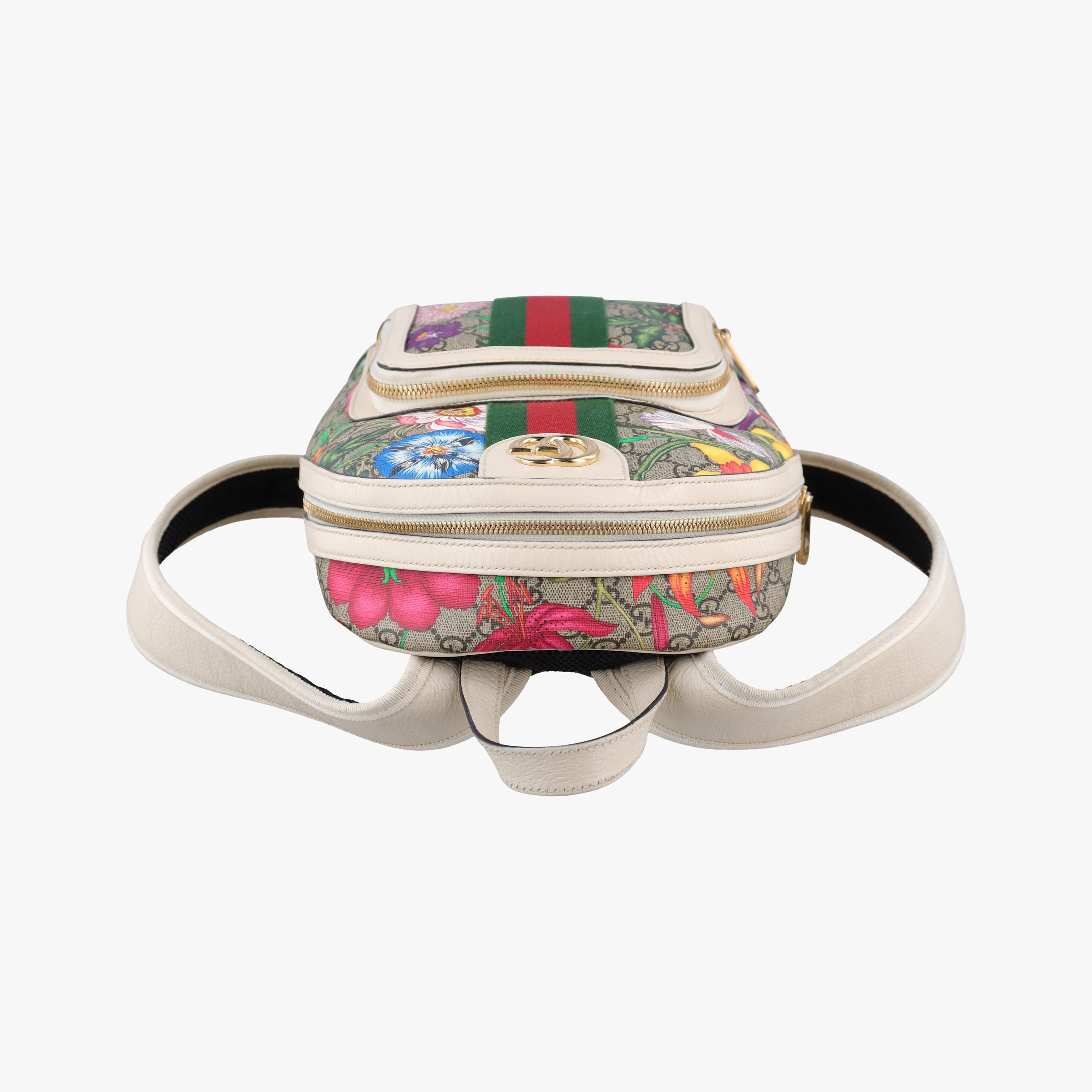Pre-owned Gucci Ophidia Flora Multicolour PVC coated canvas×leather 547965 backpack/rucksack | stylenewstar