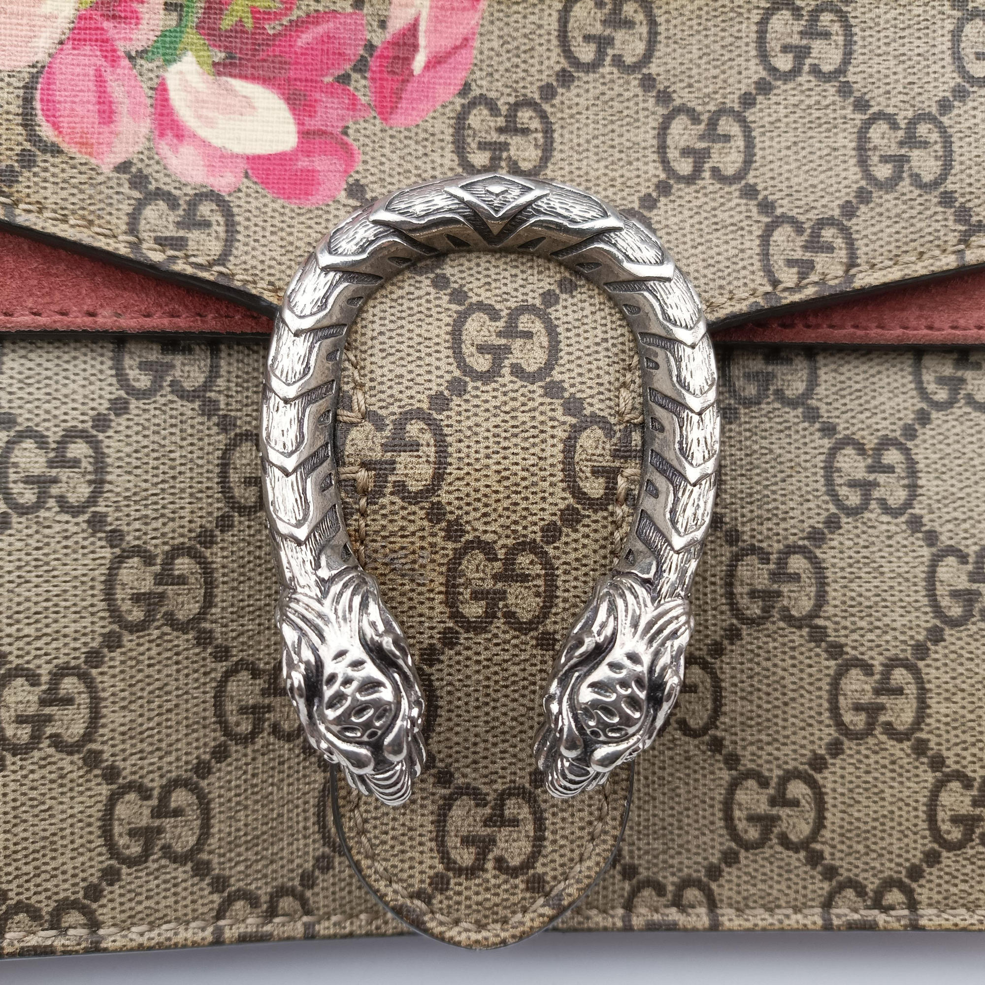 Pre-owned Gucci Dionysus beige×red×multicolor PVC coated canvas 400249 shoulderbag | stylenewstar