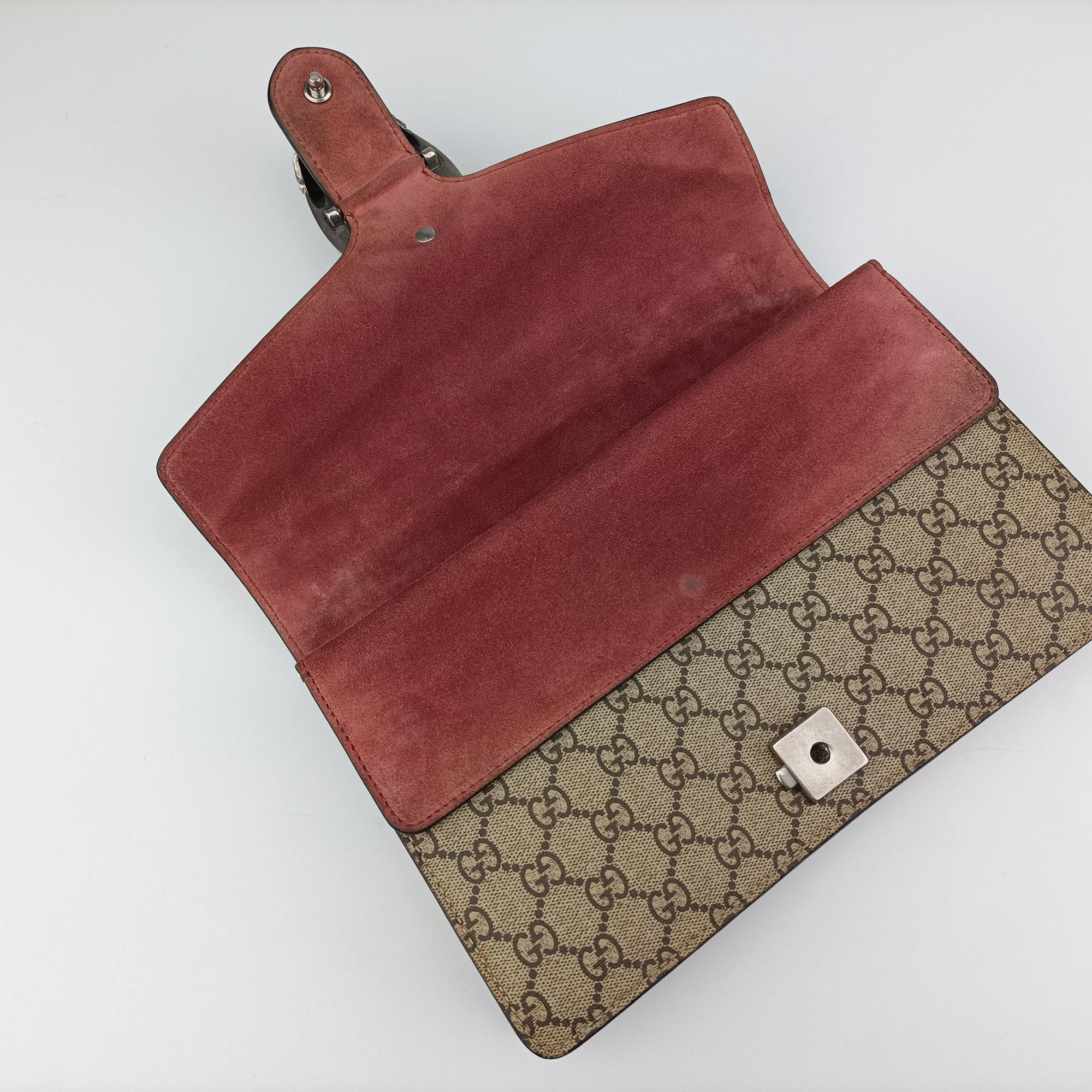 Pre-owned Gucci Dionysus beige×red×multicolor PVC coated canvas 400249 shoulderbag | stylenewstar