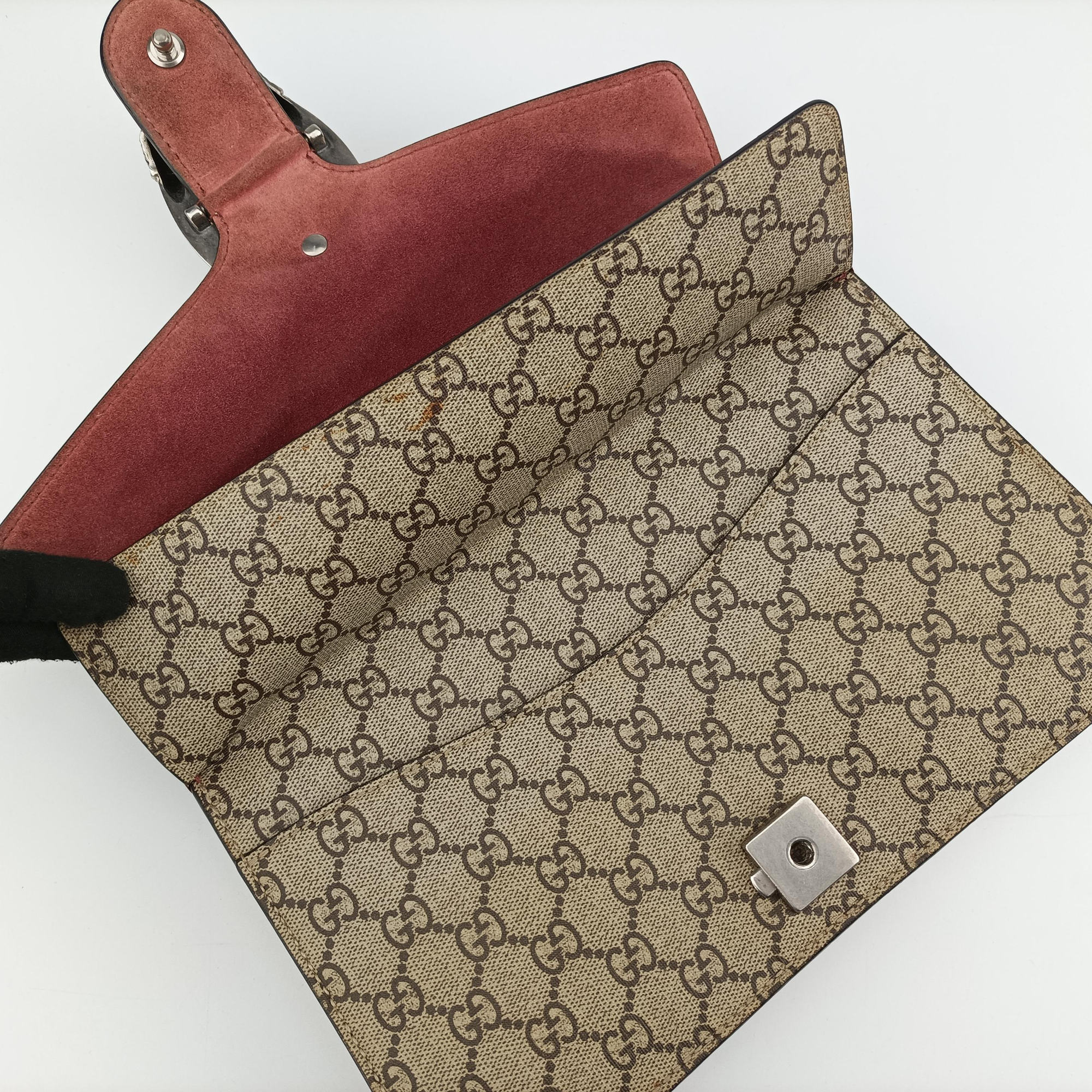 Pre-owned Gucci Dionysus beige×red×multicolor PVC coated canvas 400249 shoulderbag | stylenewstar